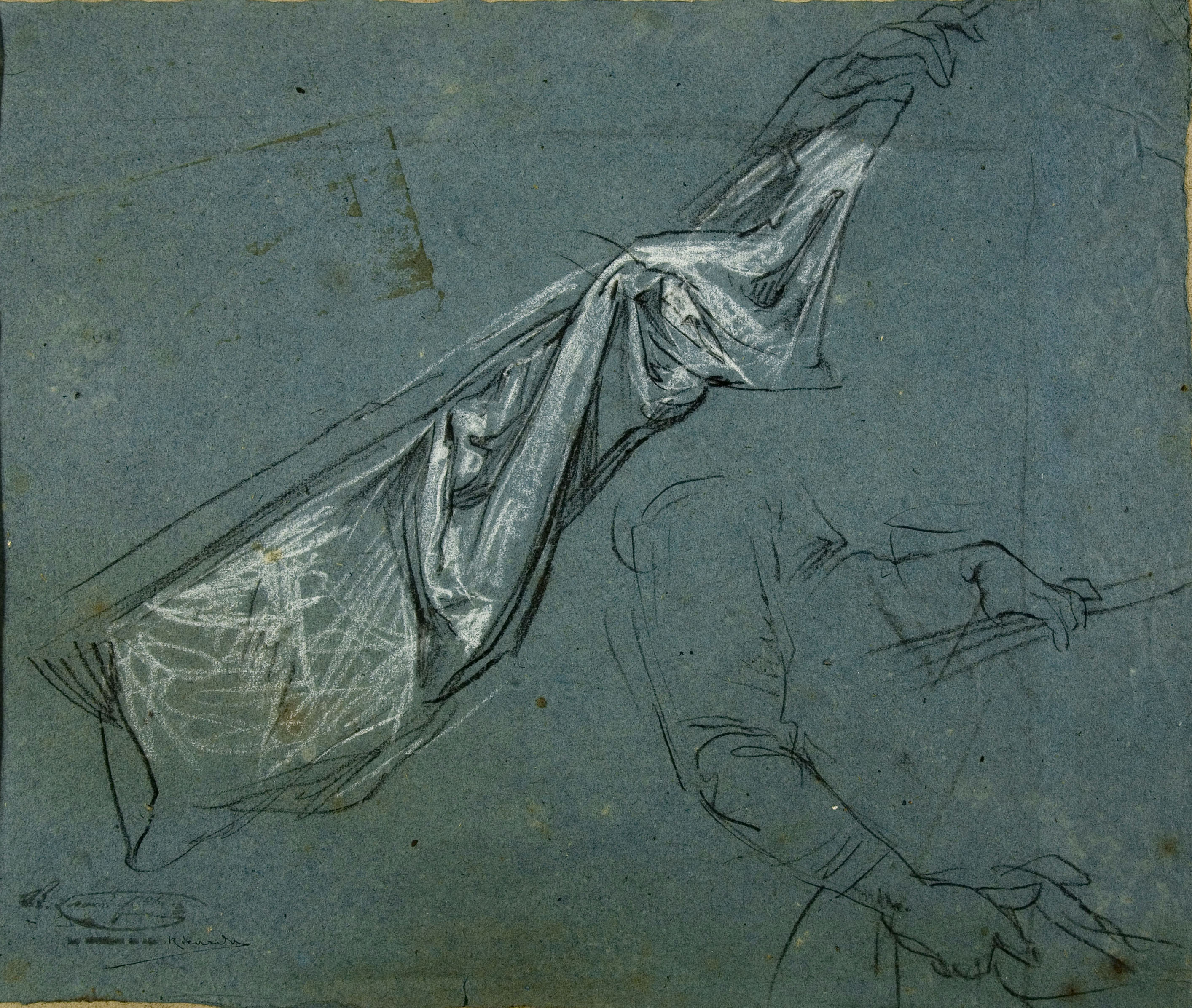 image for: Ramon Martí i Alsina - Apunt d'estandart i croquis de braços per al quadre 
