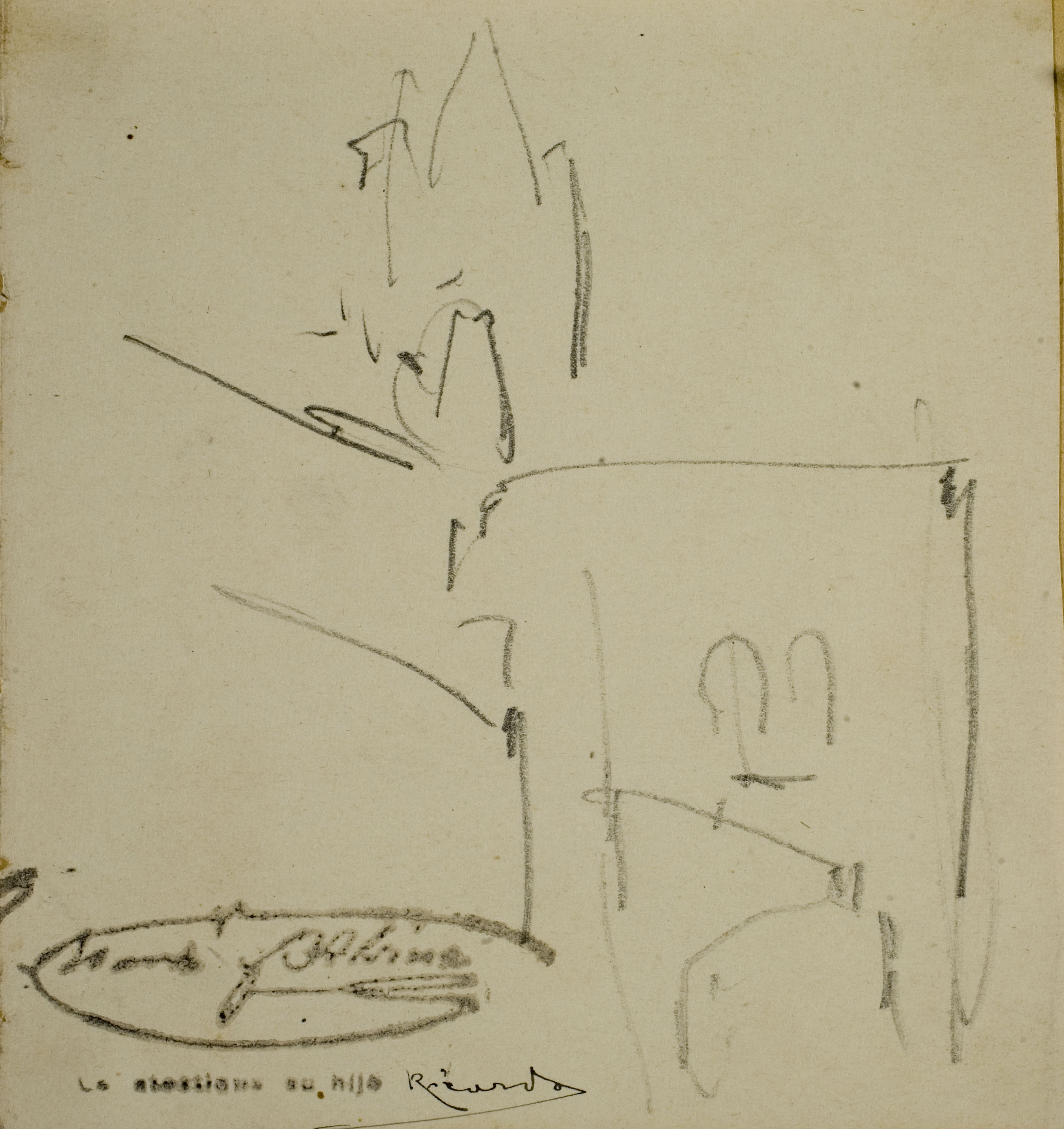 image for: Ramon Martí i Alsina - Apunt d'edificis de la ciutat de Girona per al quadre 