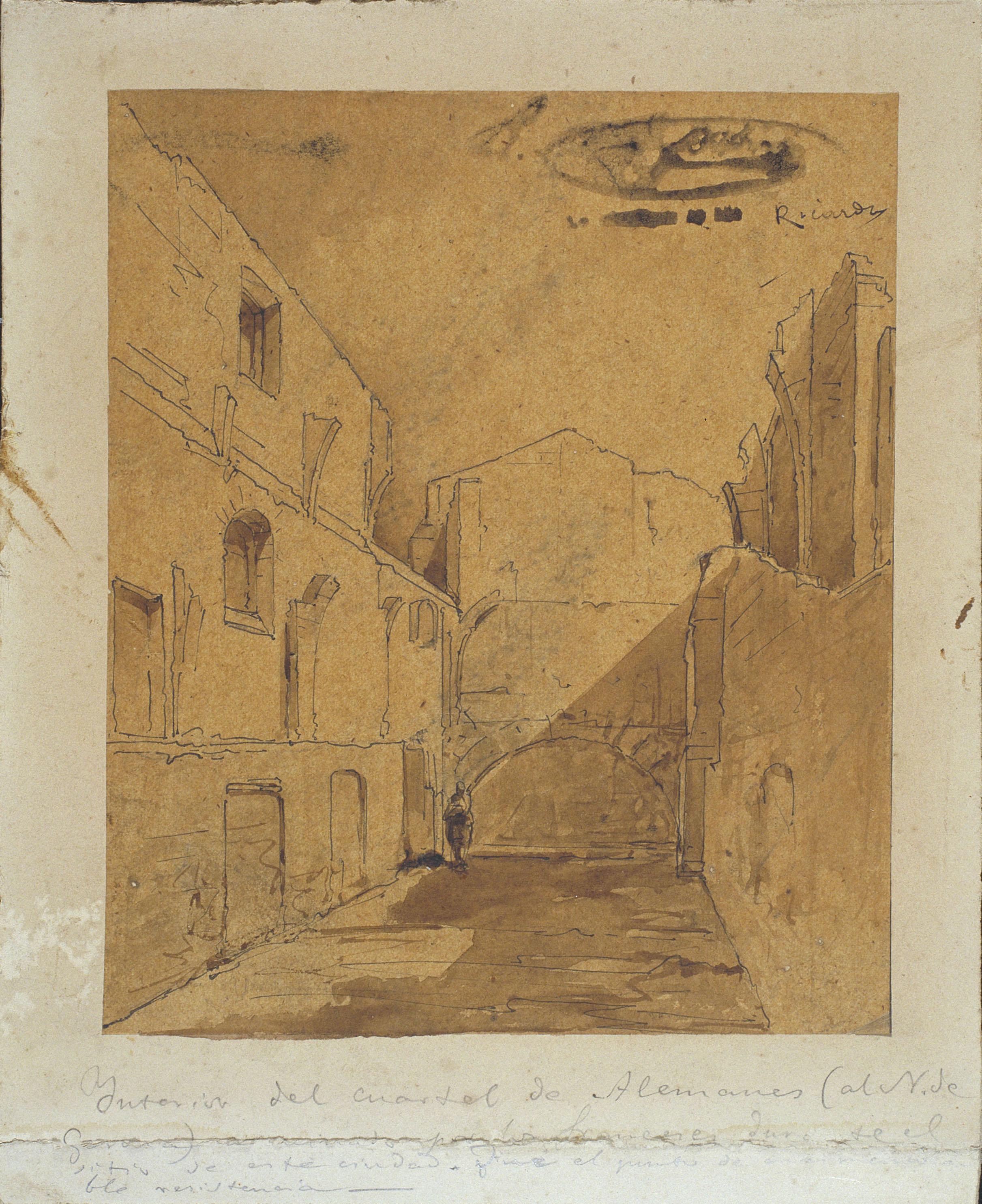 image for: Ramon Martí i Alsina - Interior del quarter d'Alemanys a Girona - Cap a 1863-1864