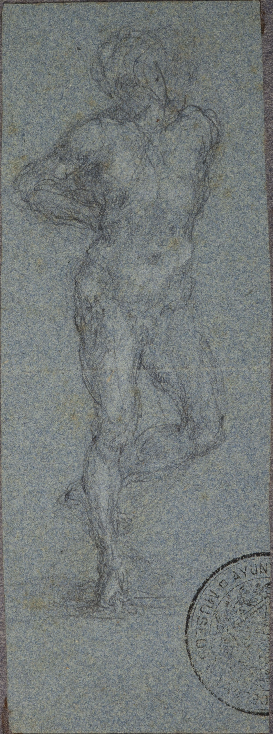 image for: Eduardo Rosales - Nu masculí amb les mans a l'esquena - Cap a 1868