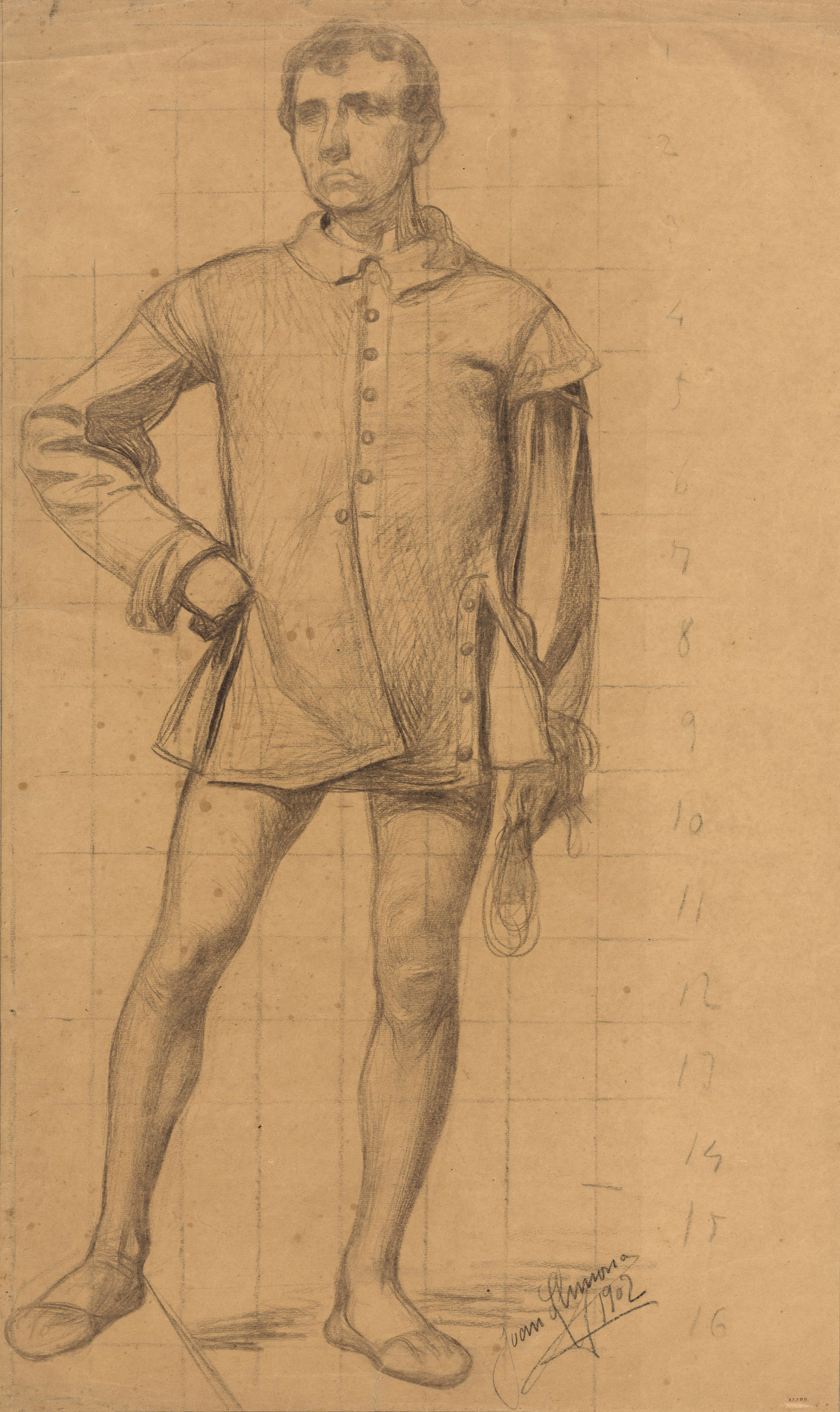 image for: Joan Llimona - Figura masculina. Estudi per a un quadre - 1902