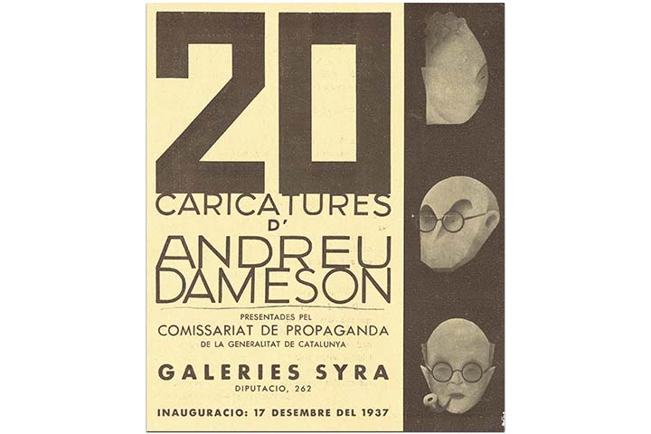 20 caricatures d’Andreu Dameson. Barcelona, Galeries Syra, 17 desembre de 1937