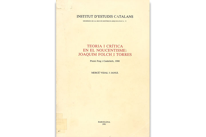 Teoria i crítica en el Noucentisme: Joaquim Folch i Torres