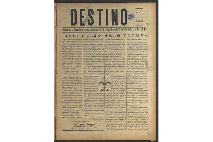 Destino: política de unidad. núm. 1 (6 març 1937), portada 