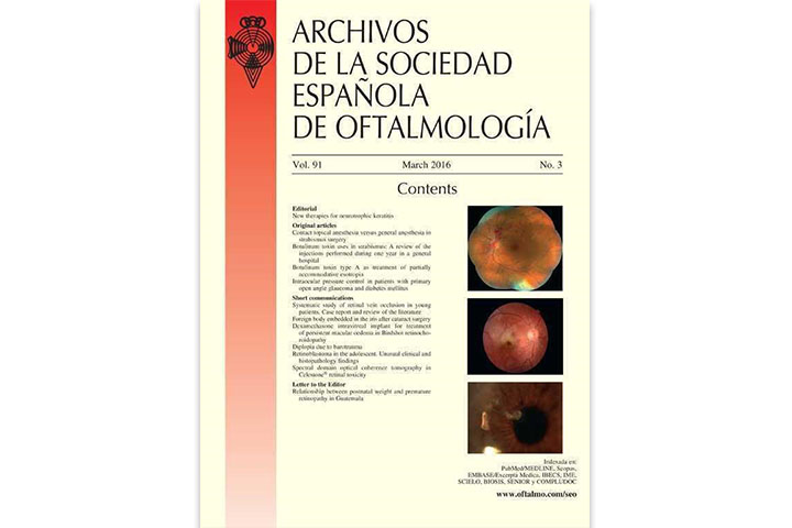 Archivos de la Sociedad Española de Oftalmología Archivos de la Sociedad Española de Oftalmología
