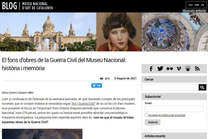 El fons d’obres de la Guerra Civil del Museu Nacional: història i memòria