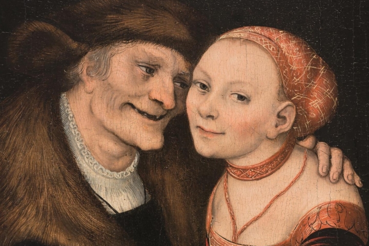 Parella amorosa desigual, Lucas Cranach (el Vell), 1517 Parella amorosa desigual, Lucas Cranach (el Vell), 1517
