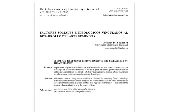 Factores sociales e ideológicos vinculados al desarrollo del arte feminista Factores sociales e ideológicos vinculados al desarrollo del arte feminista