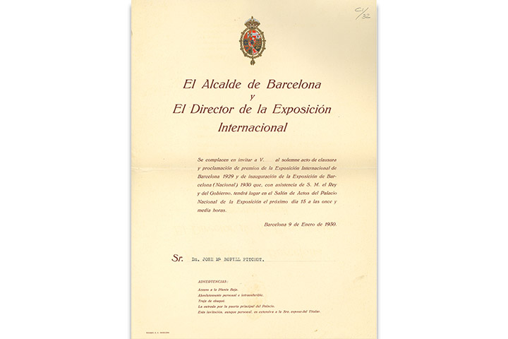 El Alcalde de Barcelona y el director de la Exposición …clausura y proclamación de premios de la Exposición Internacional de Barcelona … 9 de enero de 1930