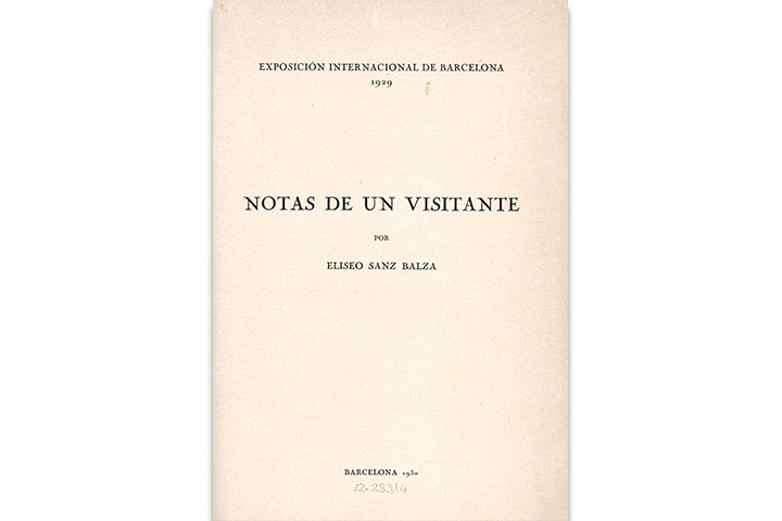 Notas de un visitante: Exposición Internacional de Barcelona 1929 Notas de un visitante: Exposición Internacional de Barcelona 1929