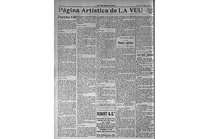 La Veu de Catalunya. Pàgina artística La Veu de Catalunya. Pàgina artística