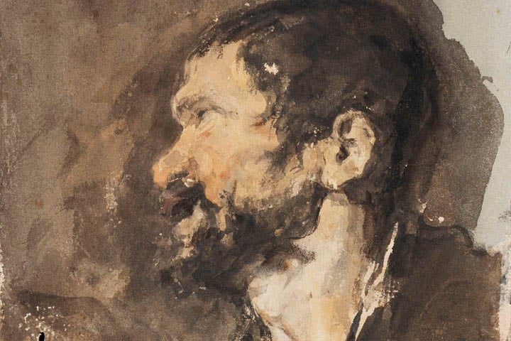 Estudi de personatge del quadre «Los borrachos» de Velázquez