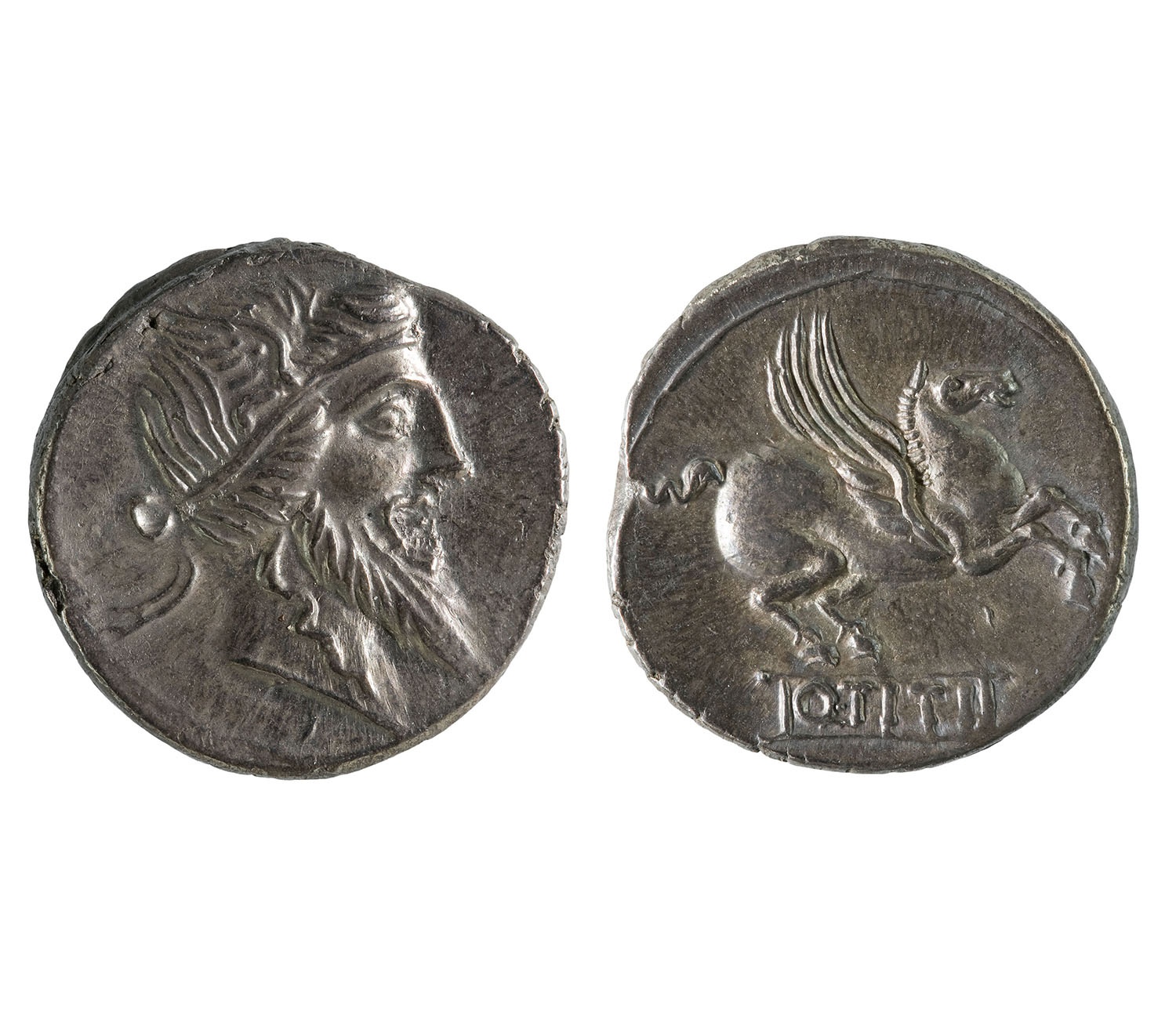 República romana, denari, 90 aC (MNAC/GNC 021992-N) Gabinet Numismàtic de Catalunya del Museu Nacional d’Art de Catalunya, Barcelona 