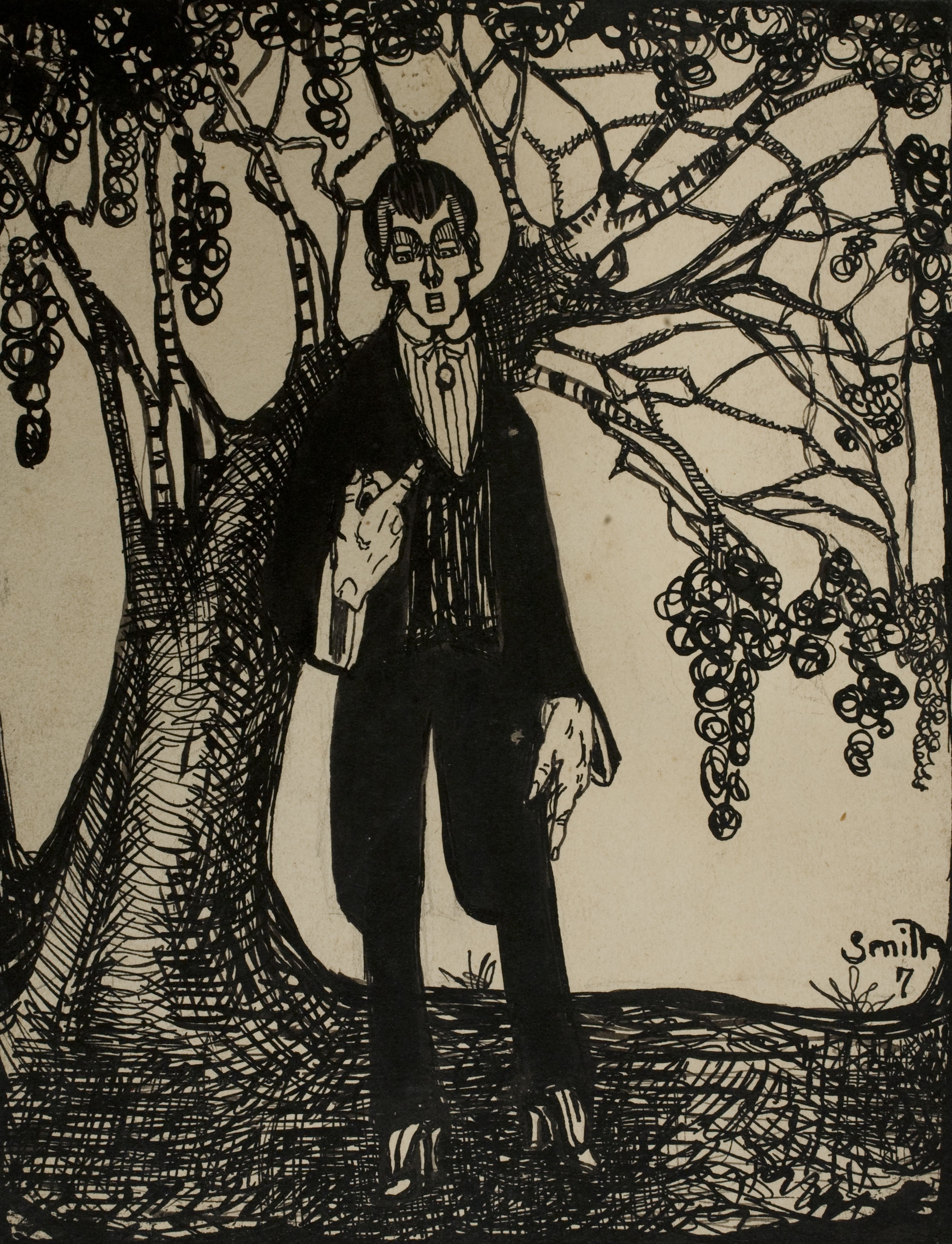 Ismael Smith, Hombre y árbol, 1907. Museu Nacional d&#039;Art de Catalunya