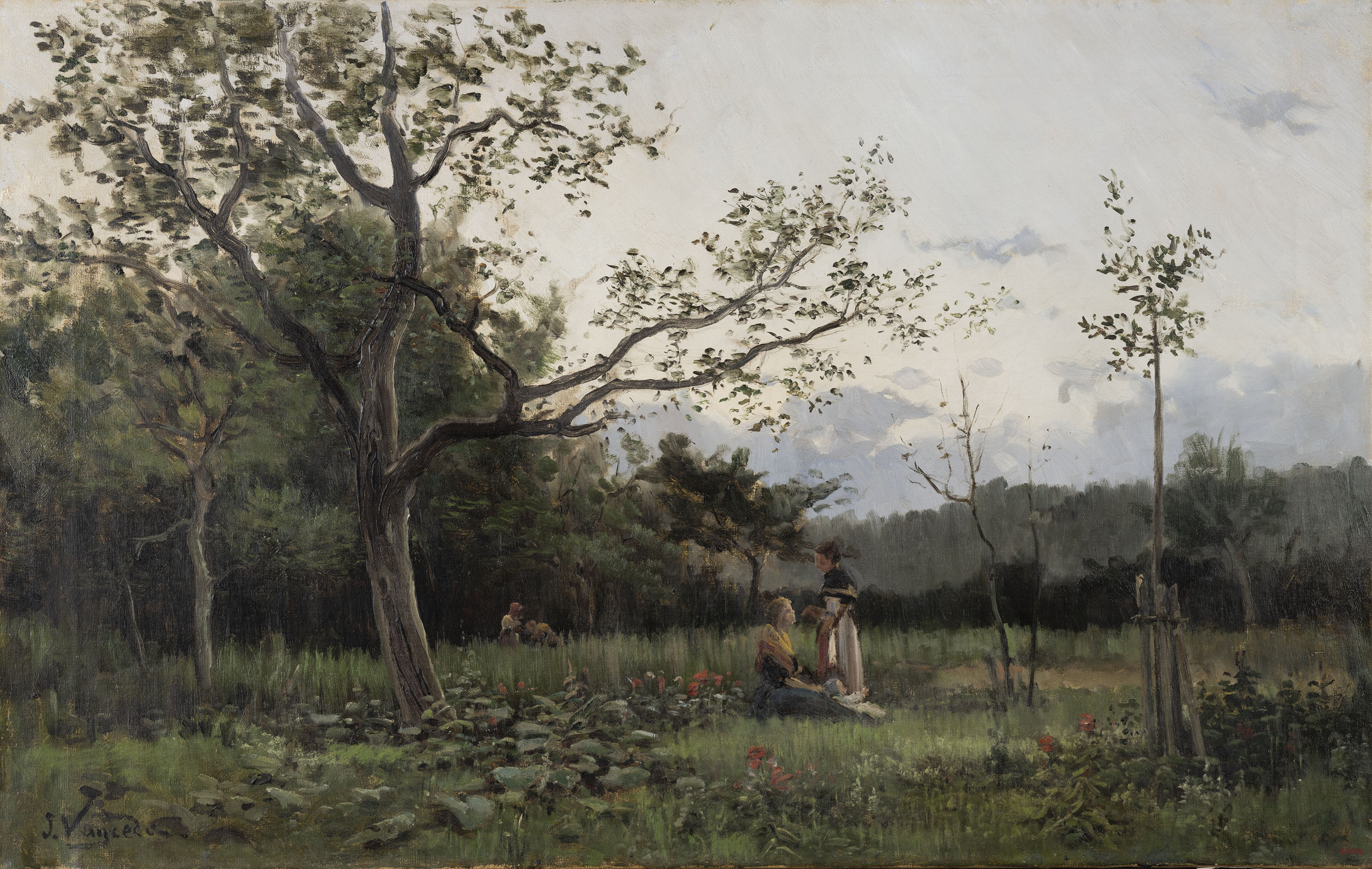 Joaquim Vayreda - Noies en un prat - Cap a 1876-1882