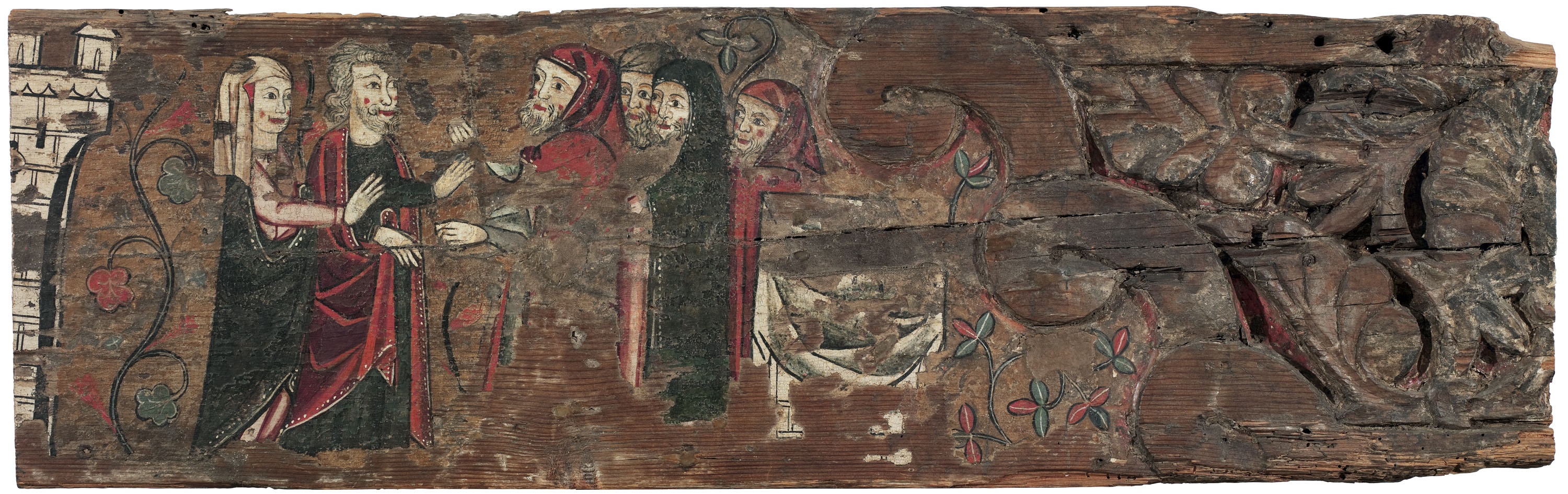 Anònim. Ofrena de sant Joaquim i santa Anna al temple. c. 1300. Dipòsit de la Generalitat de Catalunya, donació Gallardo, 2015