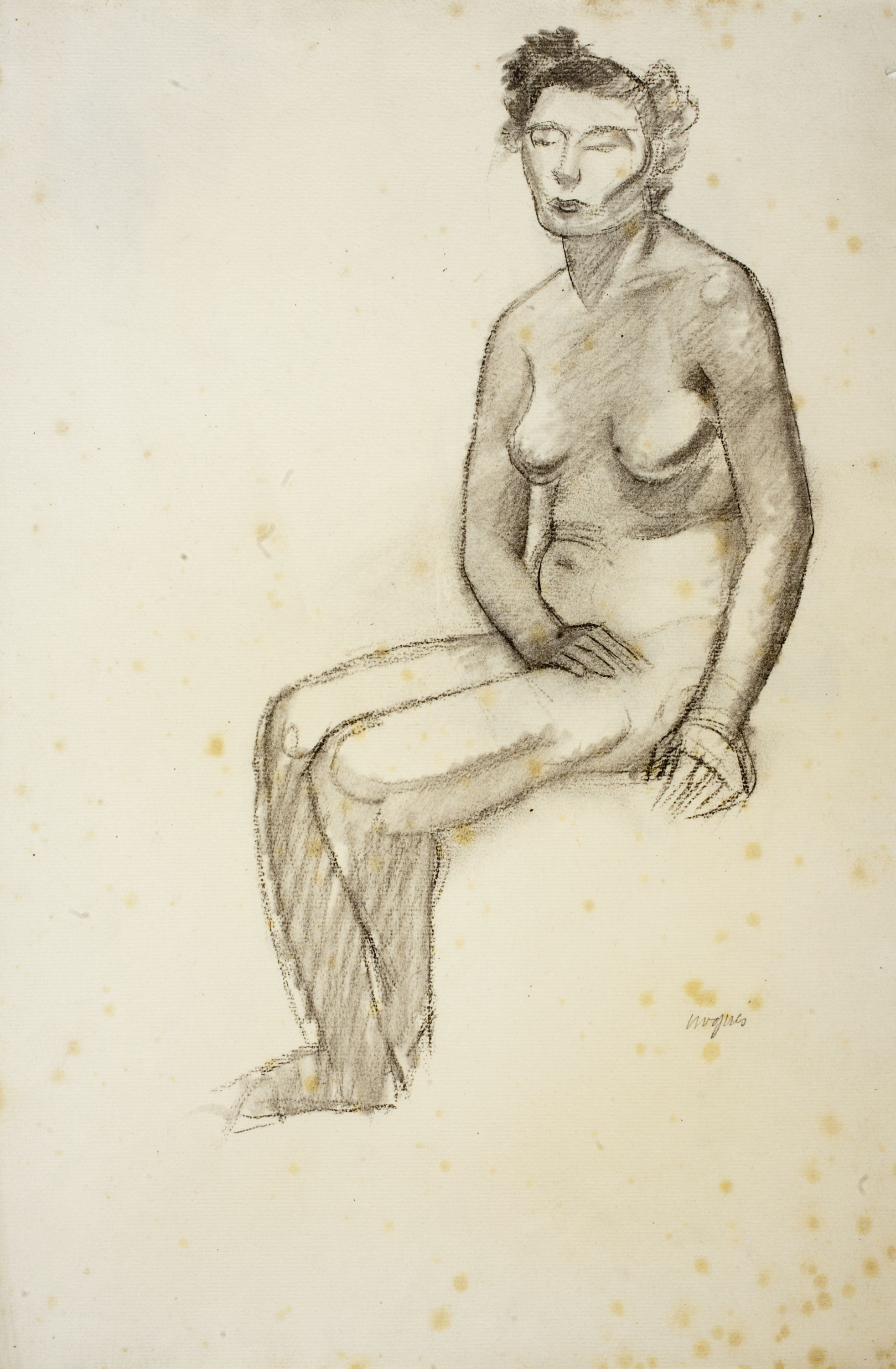 Xavier Nogués - Nu femení (anvers) / Bust femení (revers) - Cap a 1940
