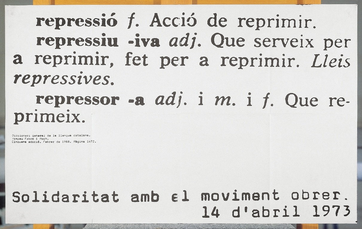 Grup de treball, C5. Cartell del col·lectiu Solidaritat amb el moviment obrer. 1973, MACBA