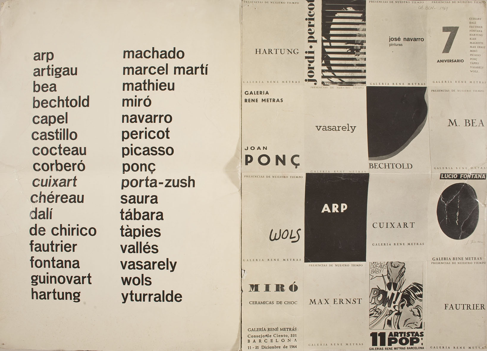 Cartell del 7è aniversari de la Galèria René Metrás