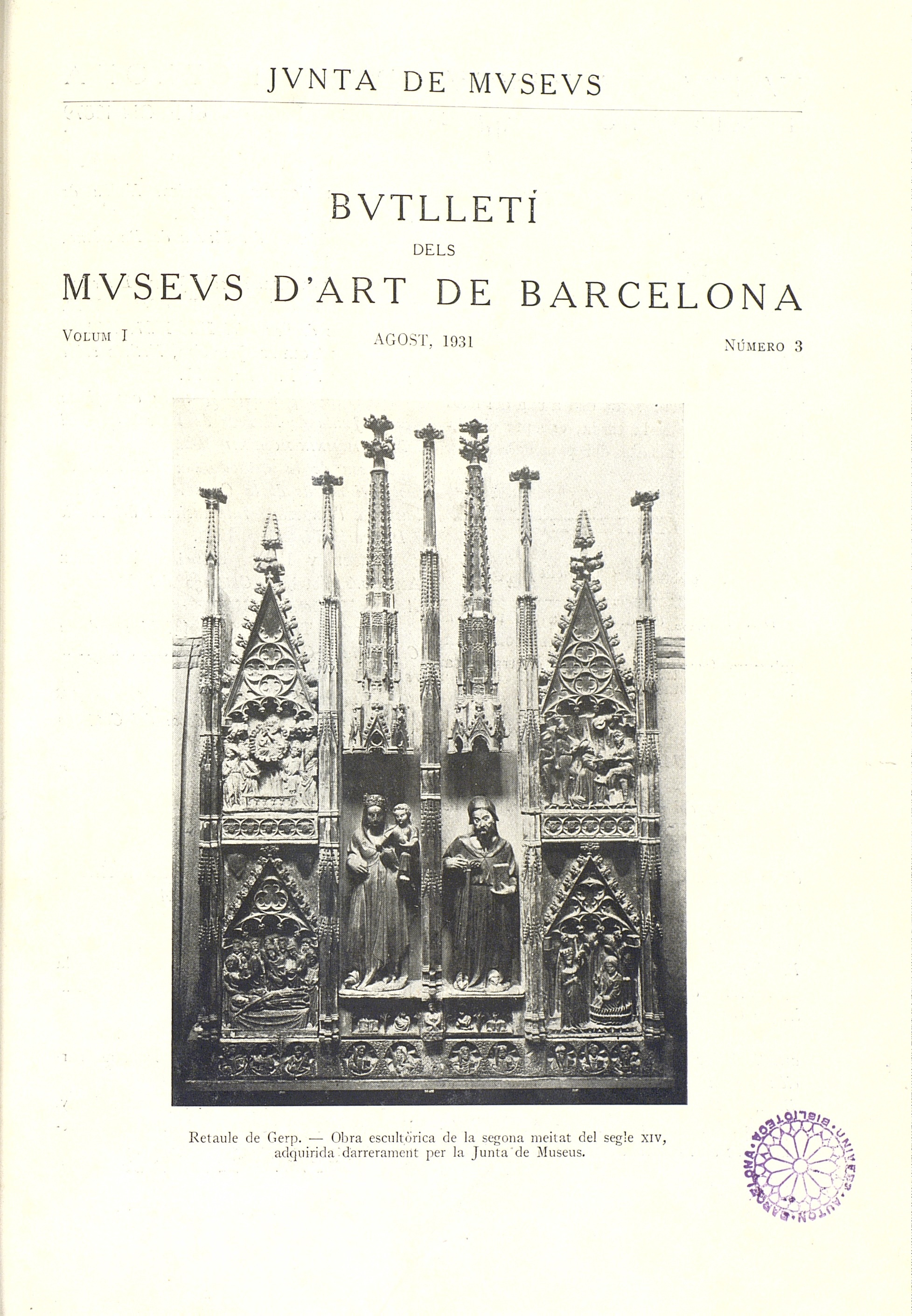 Vol. 1, núm. 3 (agost 1931) 