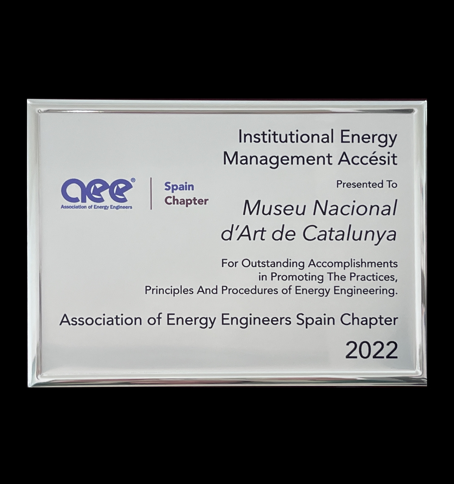Ens han concedit el premi Institutional Energy Management Accésit premi 2022