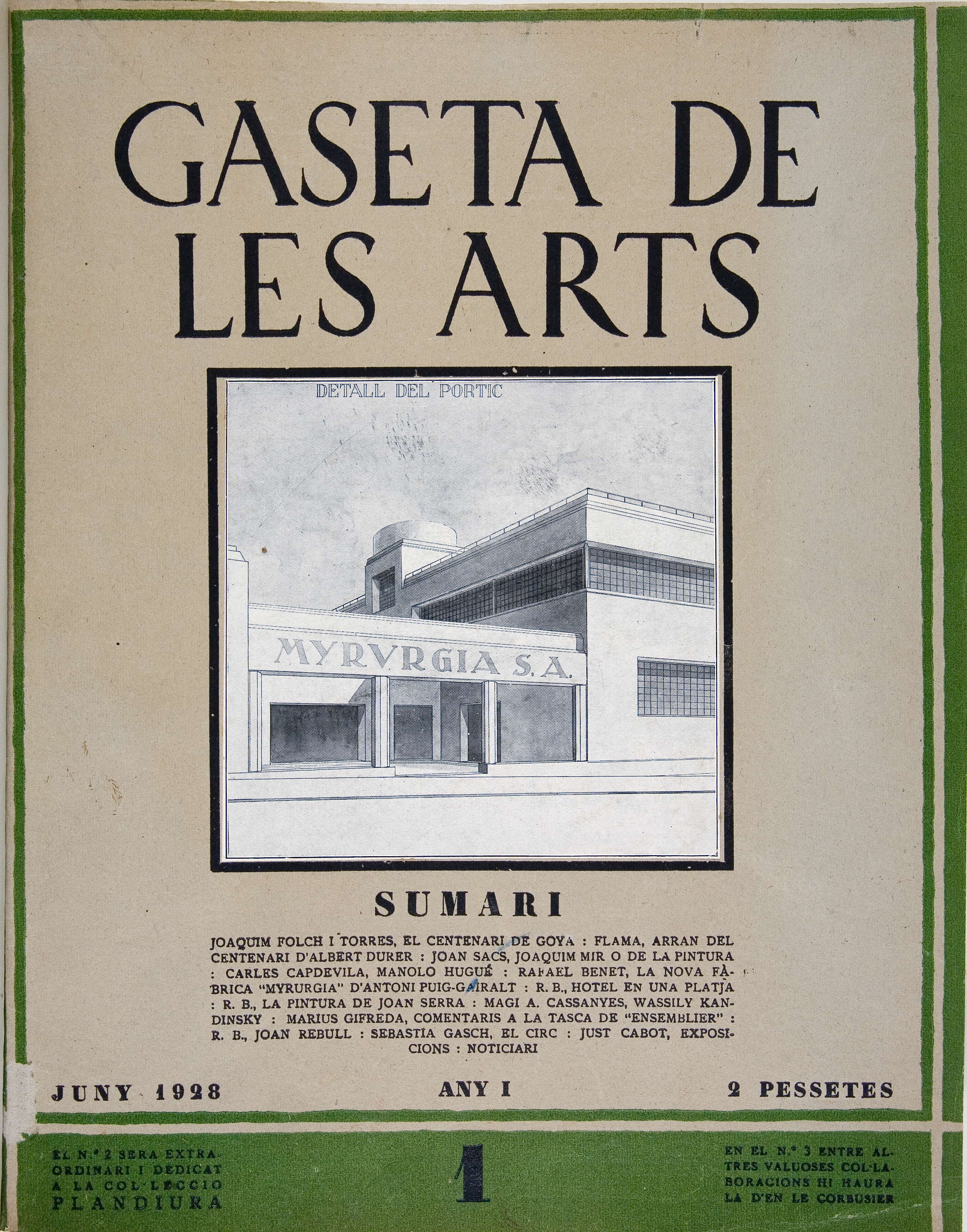 Gaseta de les arts. Juny de 1928, any 1, núm. 1. Barcelona, 1924-1930