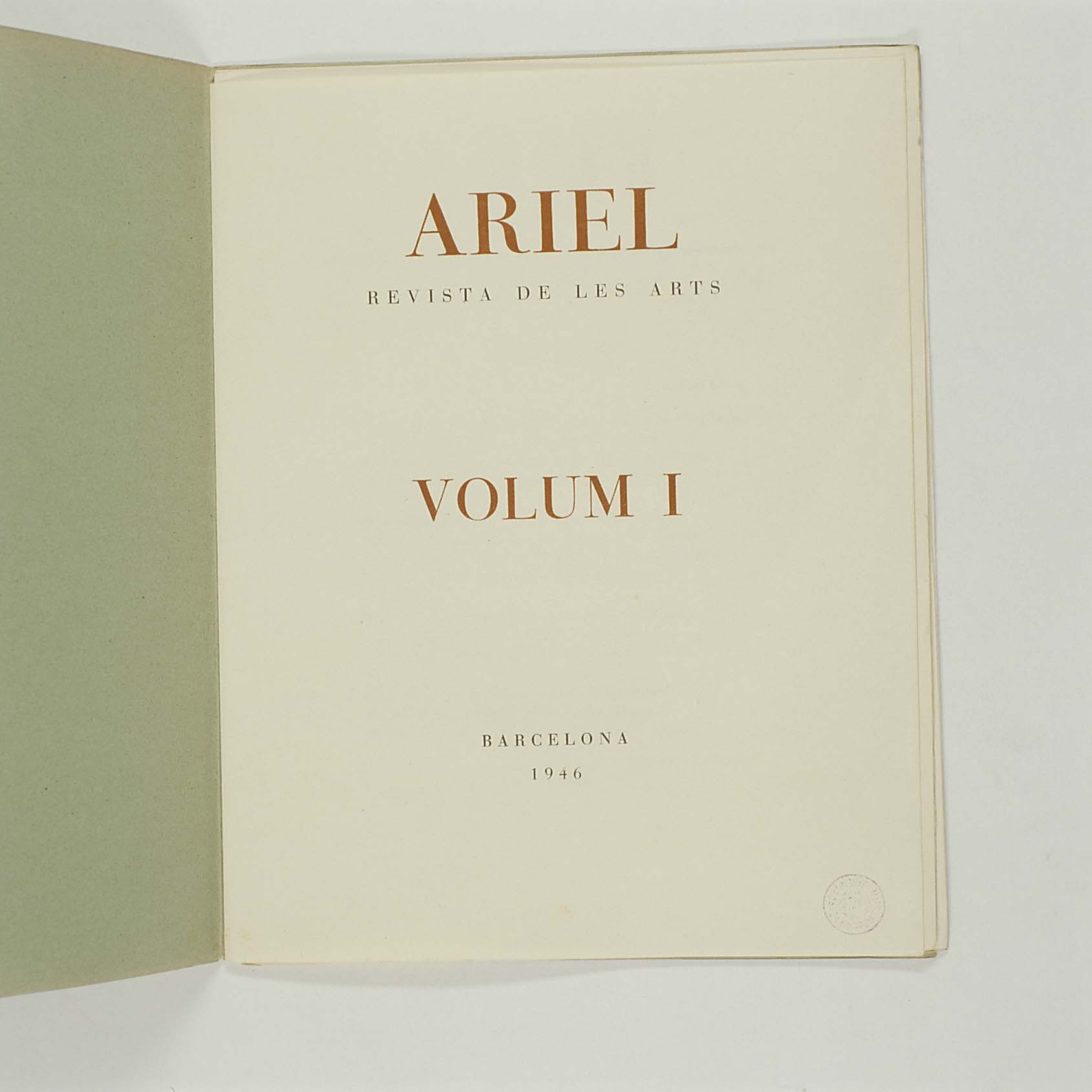 Ariel: revista de les arts. 1946, [núm.] 1. Barcelona, 1946-1951