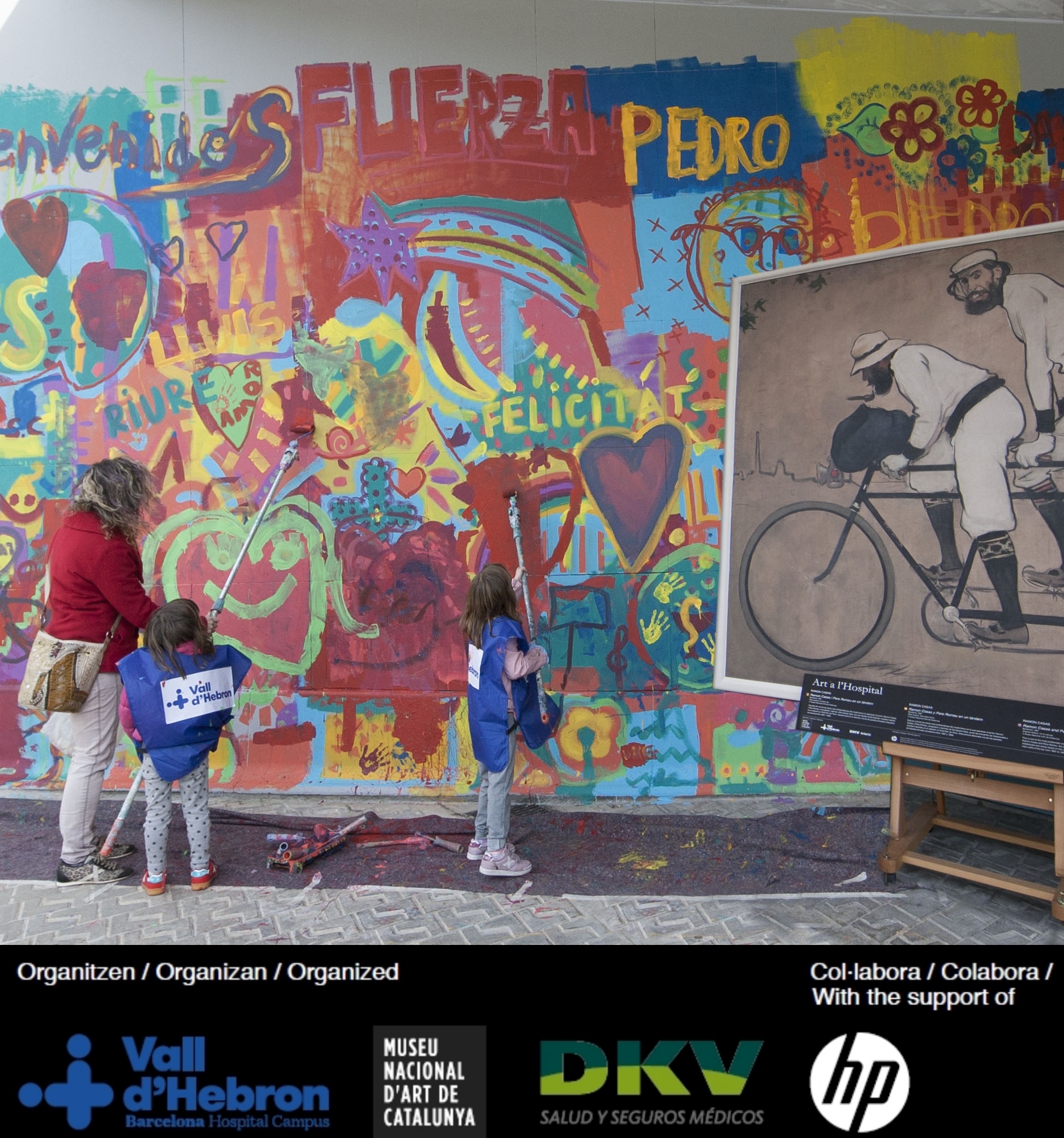 Boa Mistura pinta un gran mural a l’entrada de l’Hospital Maternoinfantil Vall d’Hebron, amb la col·laboració del museu i DKV