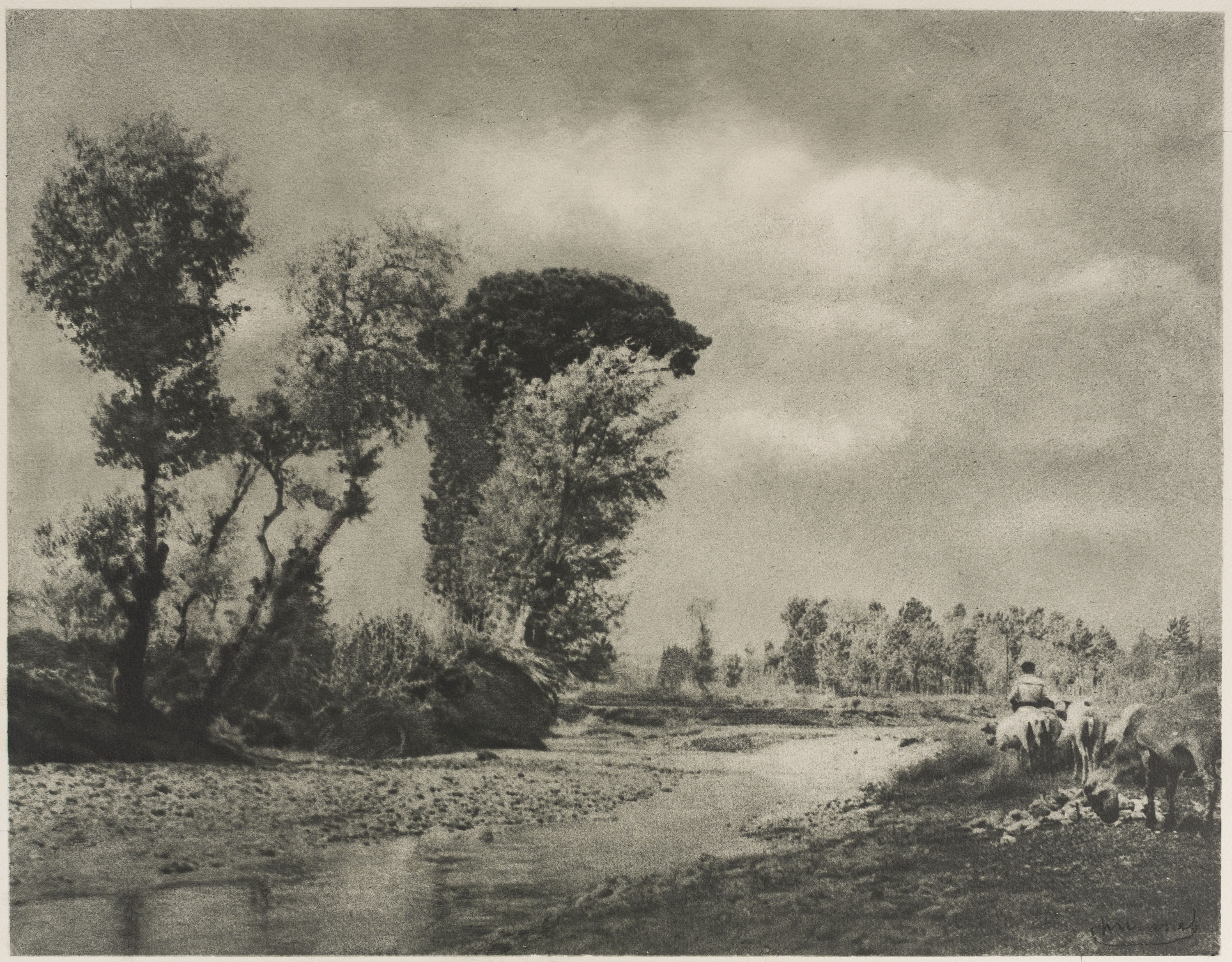 image for: Josep Maria Casals i Ariet - Paisatge amb riu - No datat