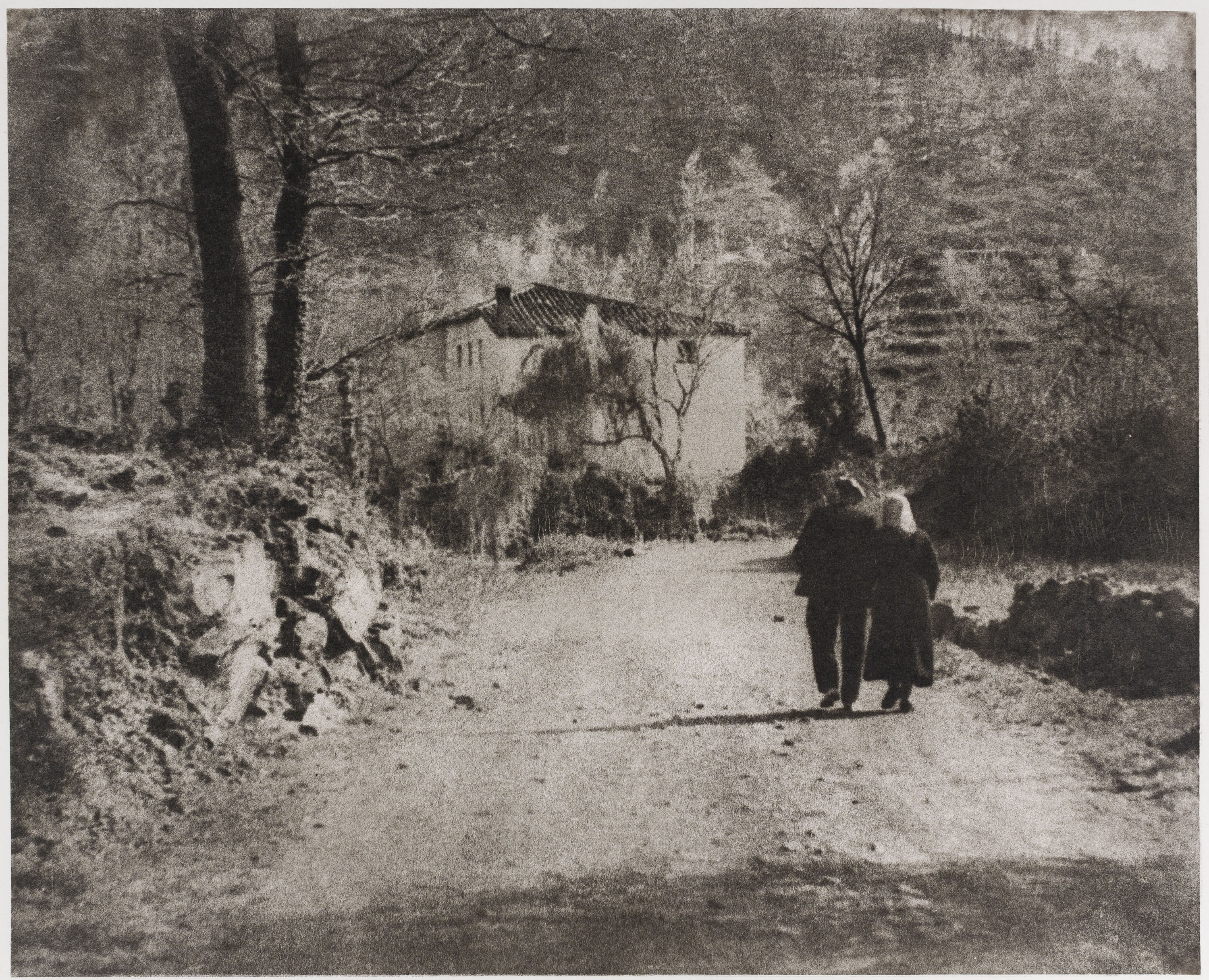 image for: Josep Maria Casals i Ariet - Camí de poble amb una parella - No datat