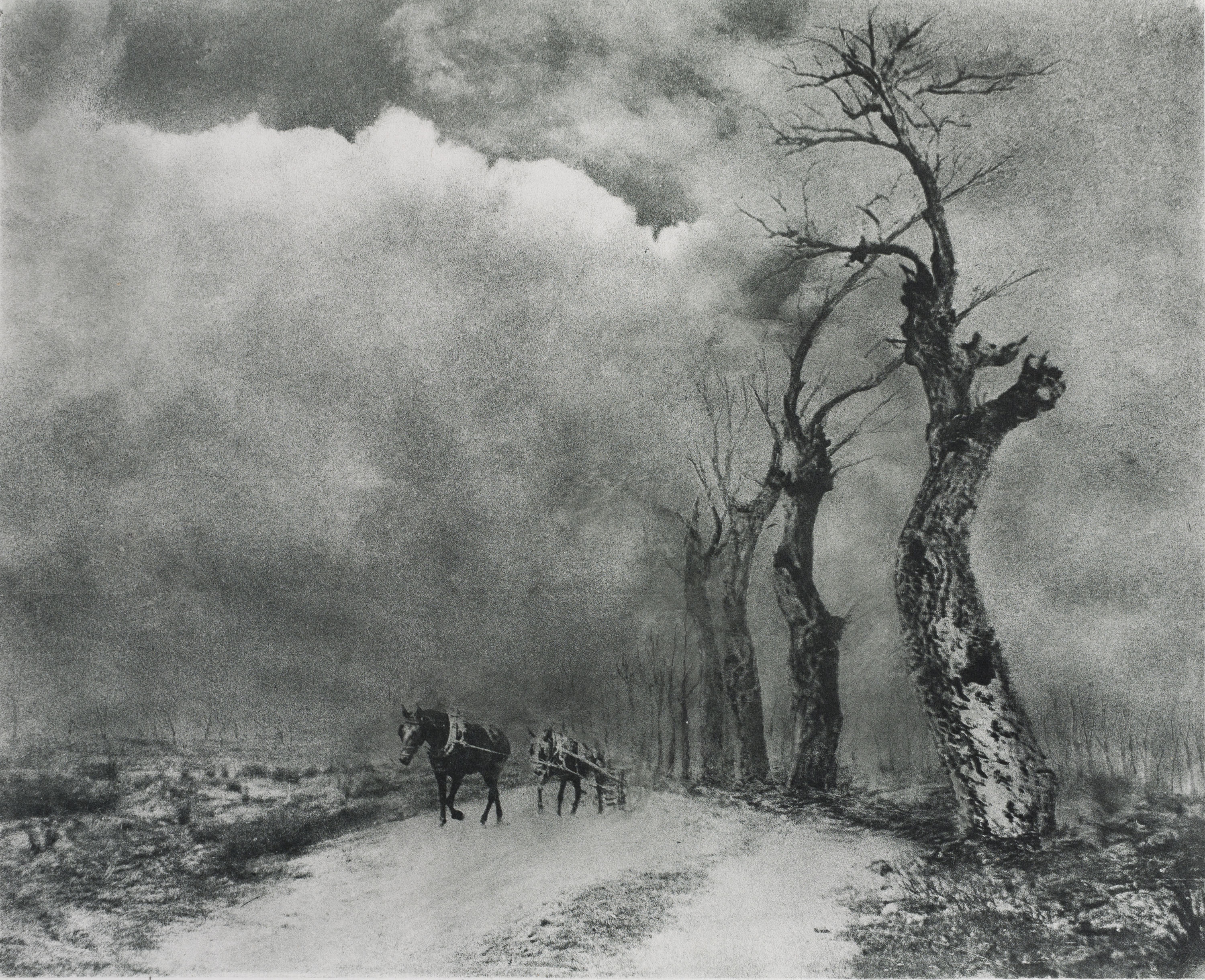 image for: Josep Maria Casals i Ariet - Camí de poble amb cavalls - No datat