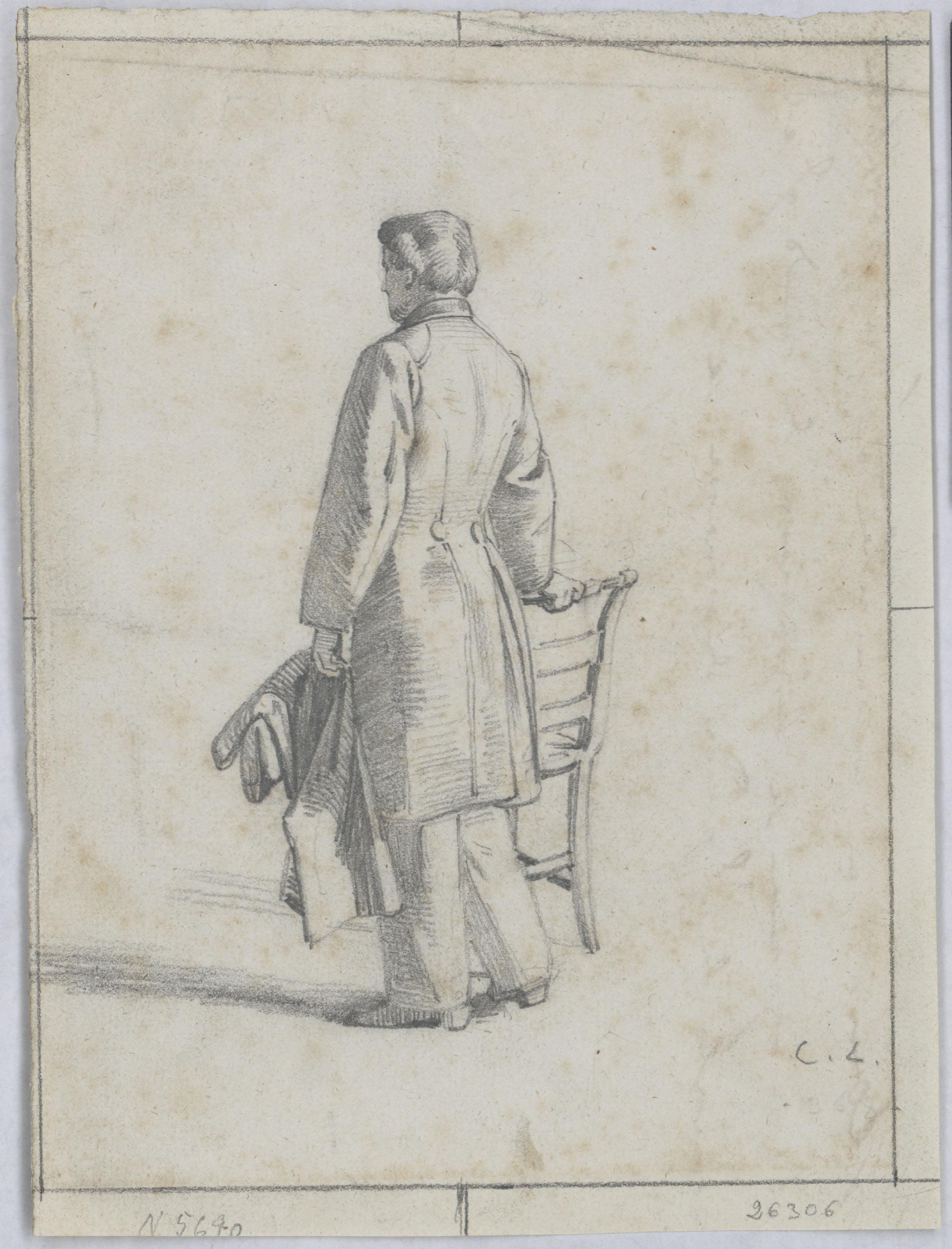 image for: Claudi Lorenzale - Home vestit amb jaqué d&#039;esquena - Cap a 1850-1860