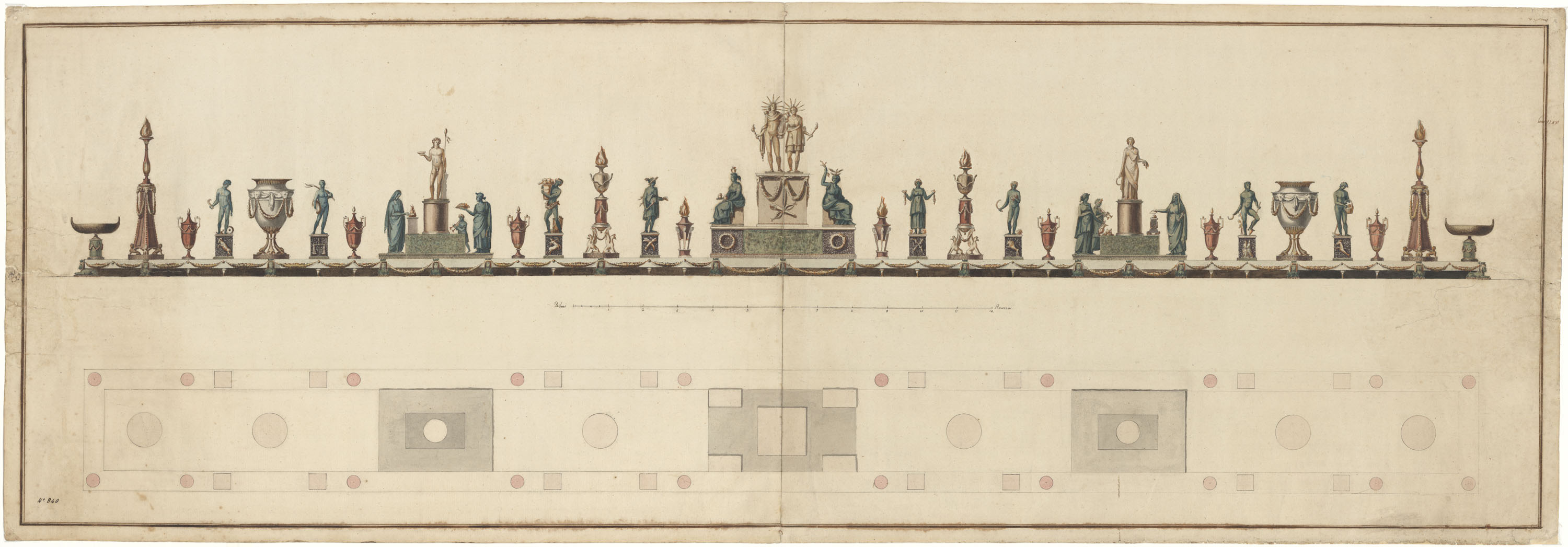 image for: Damià Campeny - Projecte definitiu per al triomf de taula de l&#039;ambaixada espanyola a Roma - Roma, cap a 1804-1806