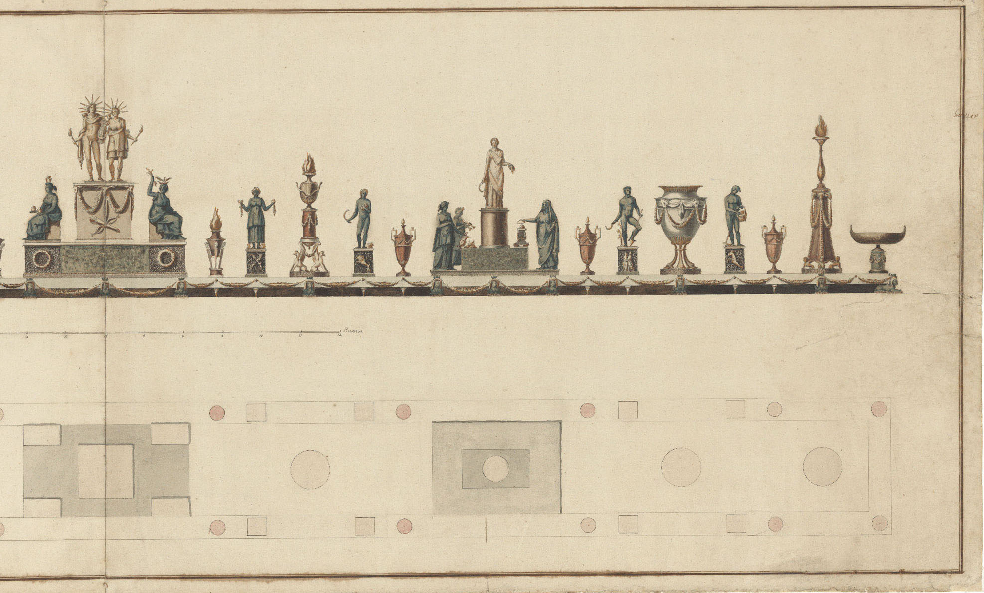image for: Damià Campeny - Projecte definitiu per al triomf de taula de l&#039;ambaixada espanyola a Roma - Roma, cap a 1804-1806 [1]