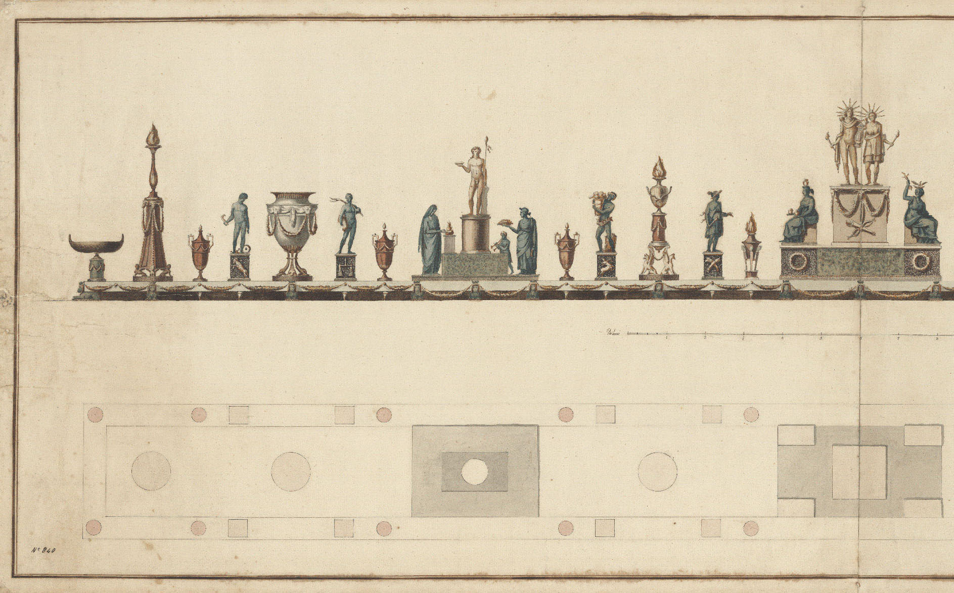 image for: Damià Campeny - Projecte definitiu per al triomf de taula de l&#039;ambaixada espanyola a Roma - Roma, cap a 1804-1806 [2]