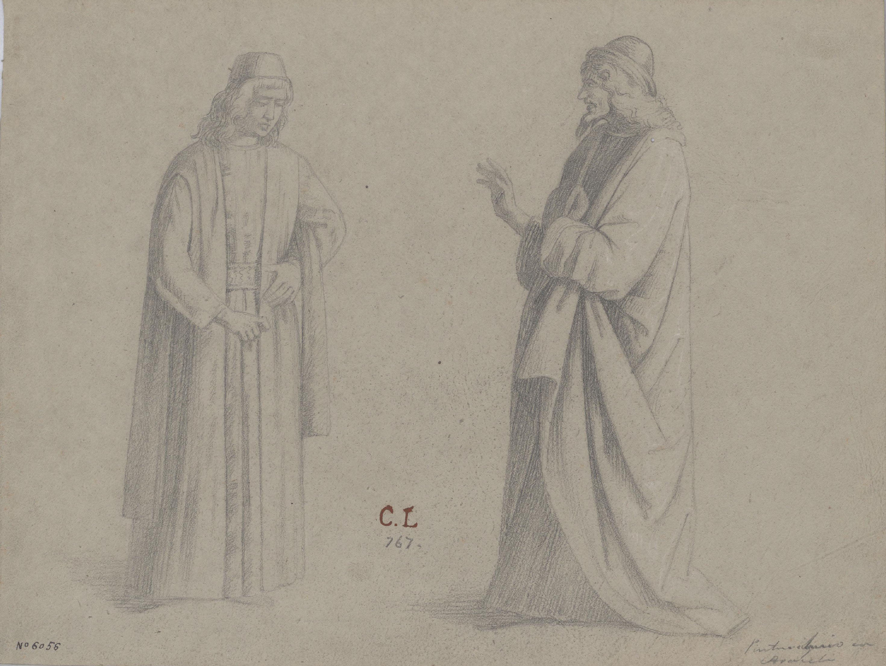 image for: Claudi Lorenzale - Dos personatges - Cap a 1839-1840