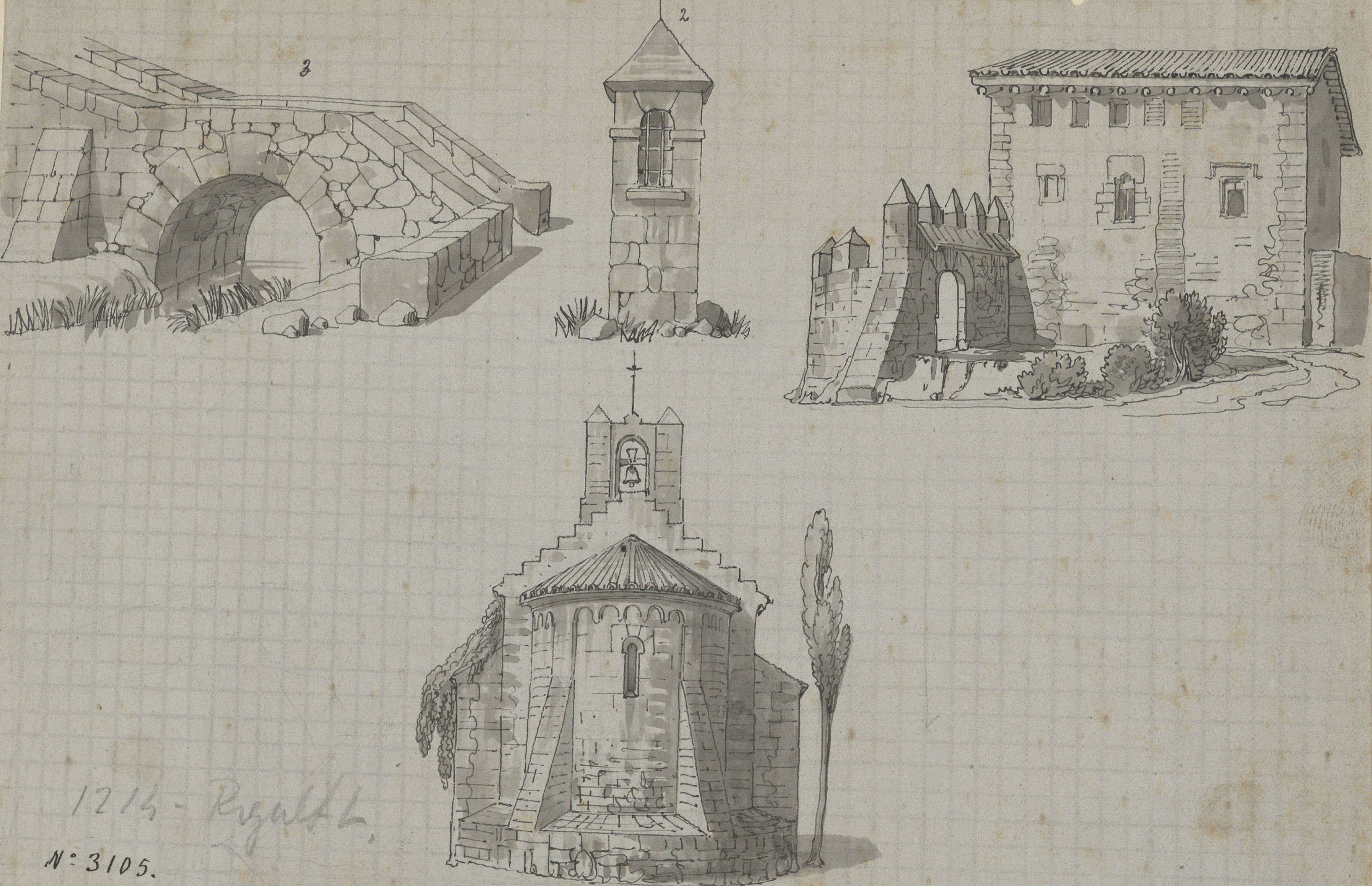 image for: Lluís Rigalt - Església romànica i altres construccions - Cap a 1850-1860