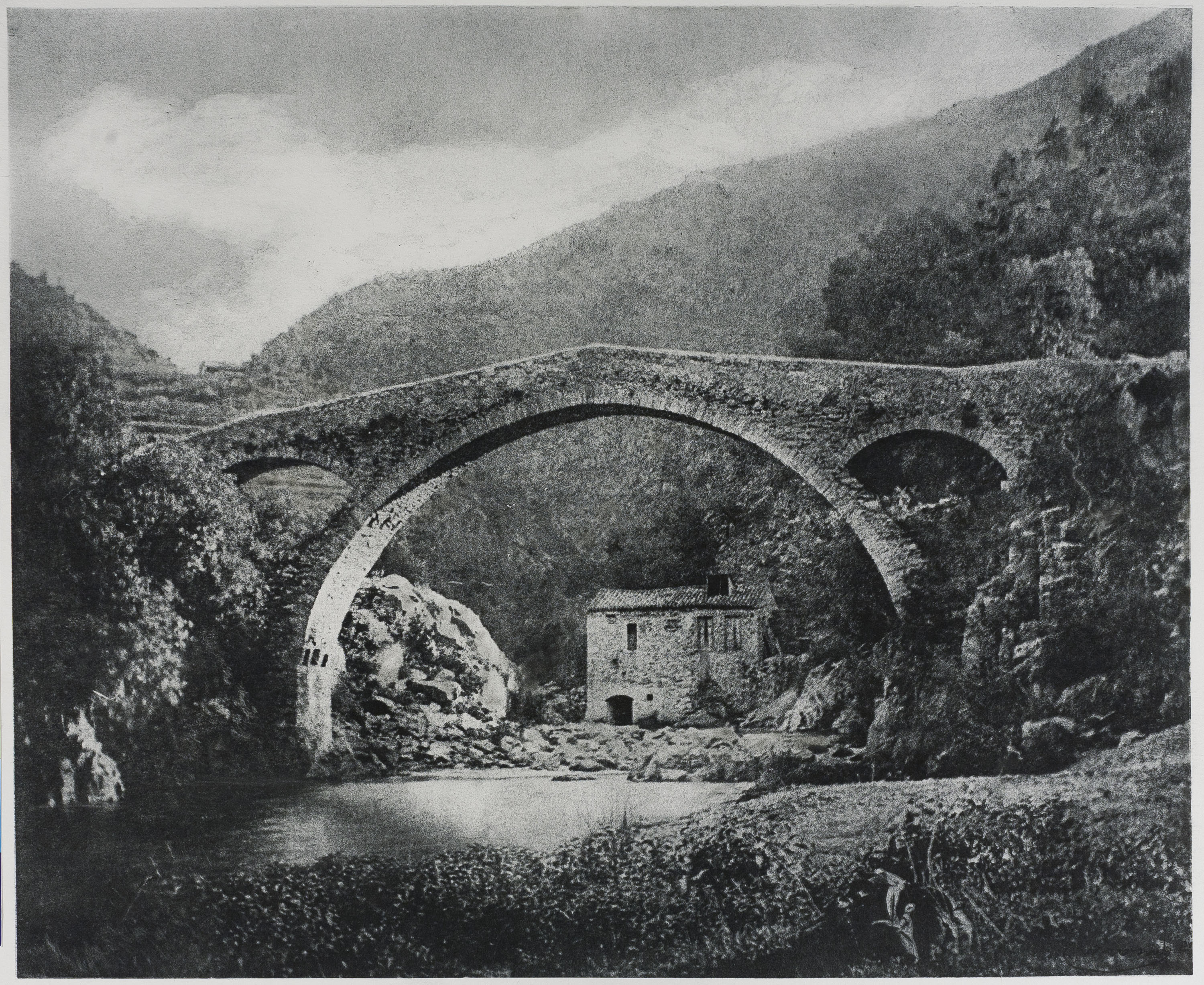 image for: Josep Maria Casals i Ariet - Paisatge amb pont - No datat