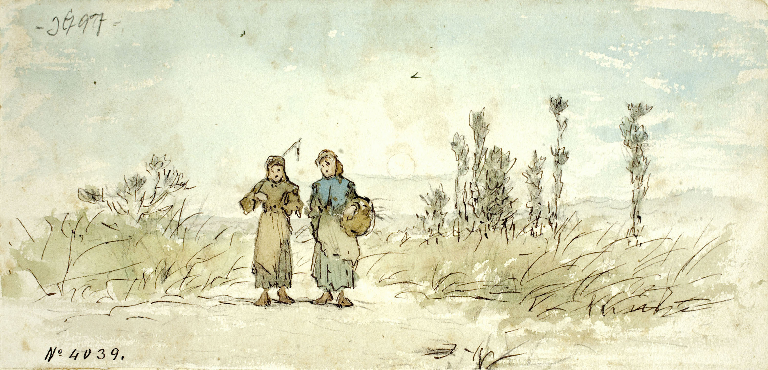 image for: Modest Urgell - Paisatge amb camperoles - Cap a 1864