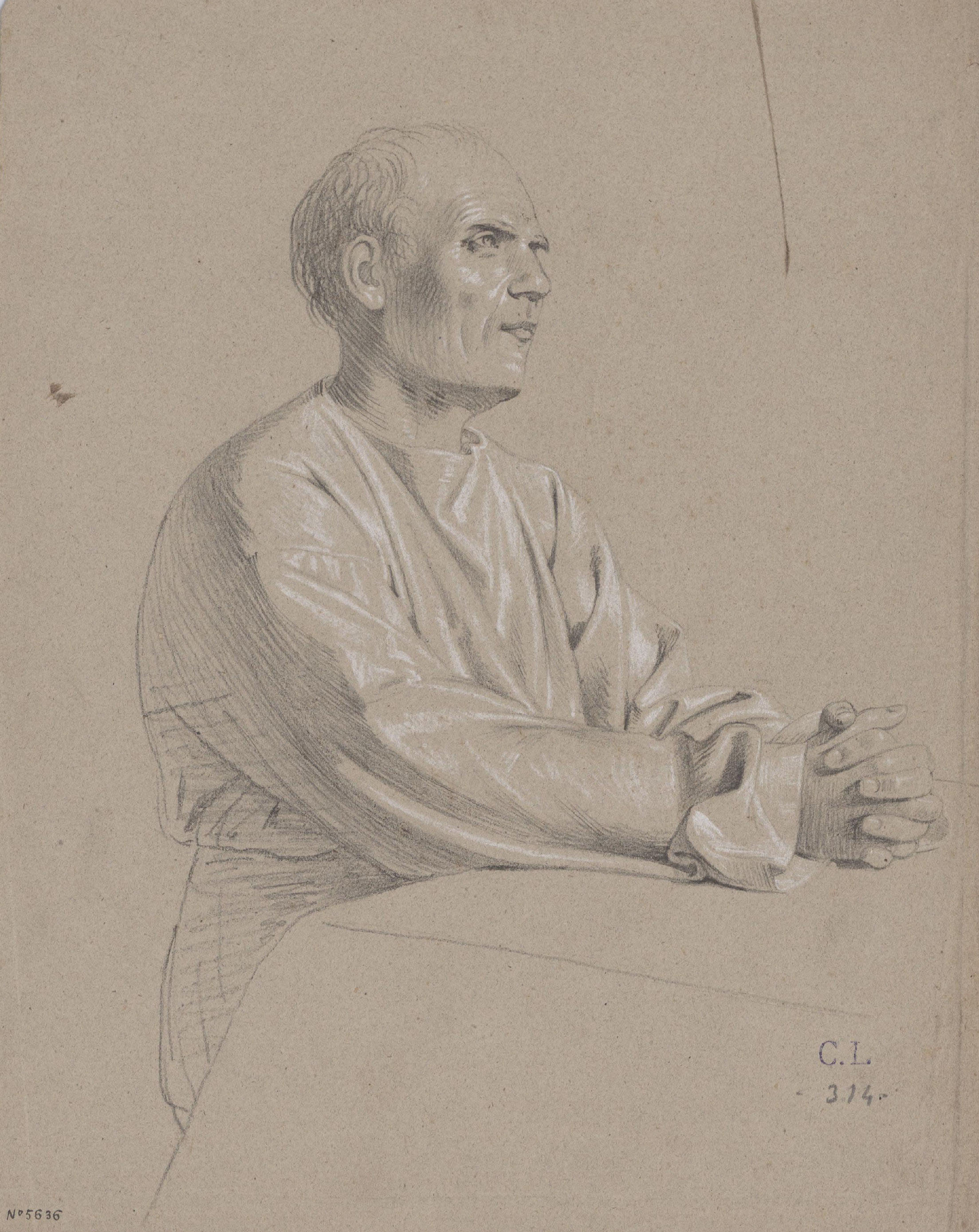 image for: Claudi Lorenzale - Retrat d&#039;home - Cap a 1850-1870