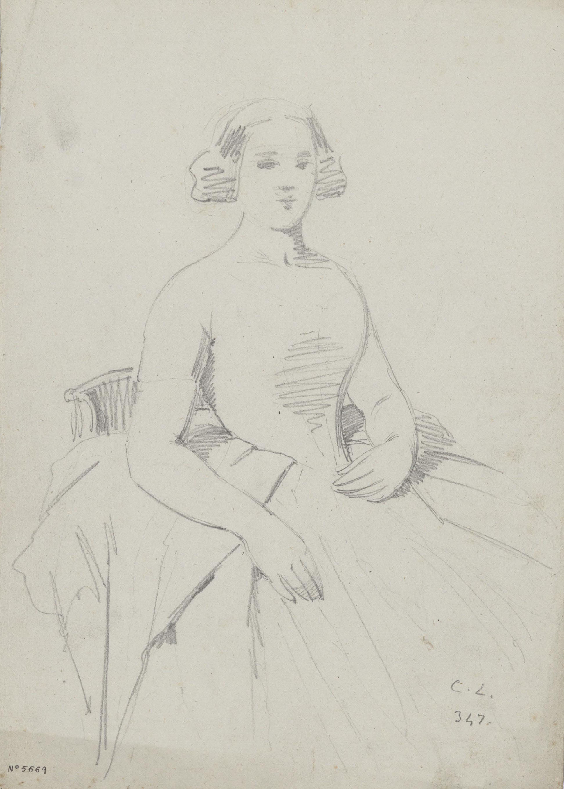 image for: Claudi Lorenzale - Retrat de dama jove - Cap a 1860-1880