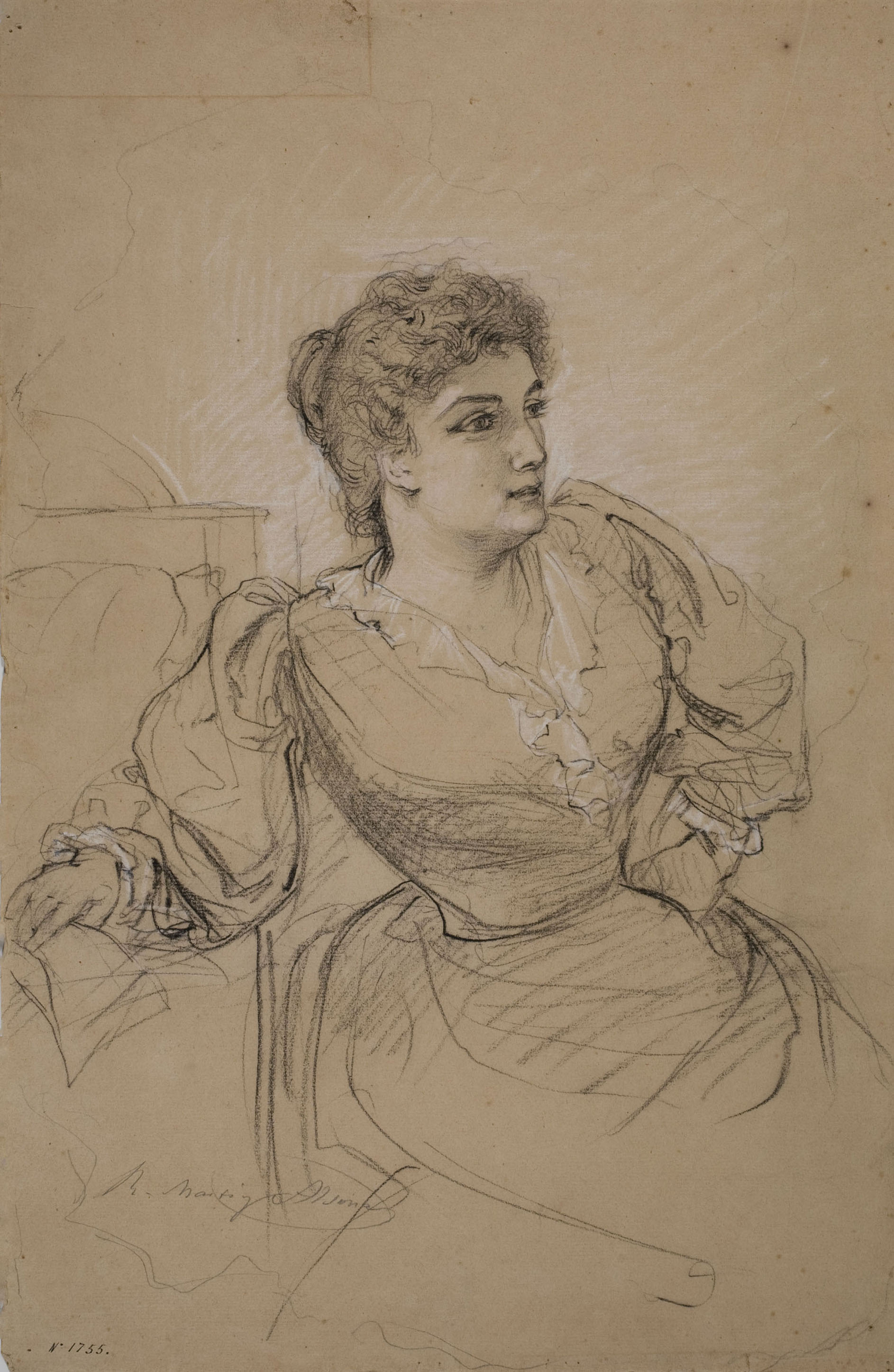 image for: Ramon Martí i Alsina - Retrat d&#039;Antònia Català [?] - Cap a 1870-1880