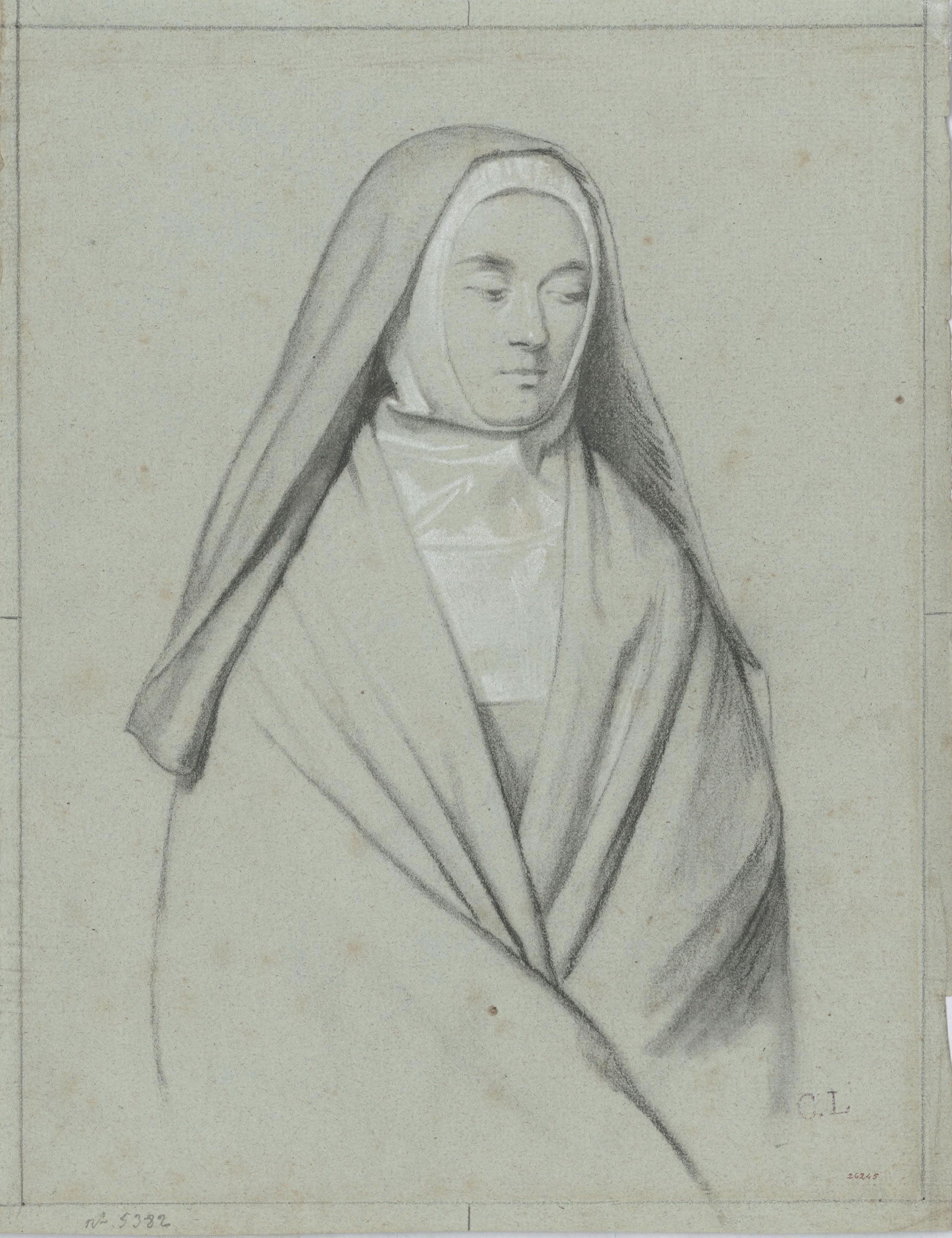 image for: Claudi Lorenzale - Retrat de monja - Cap a 1850-1870