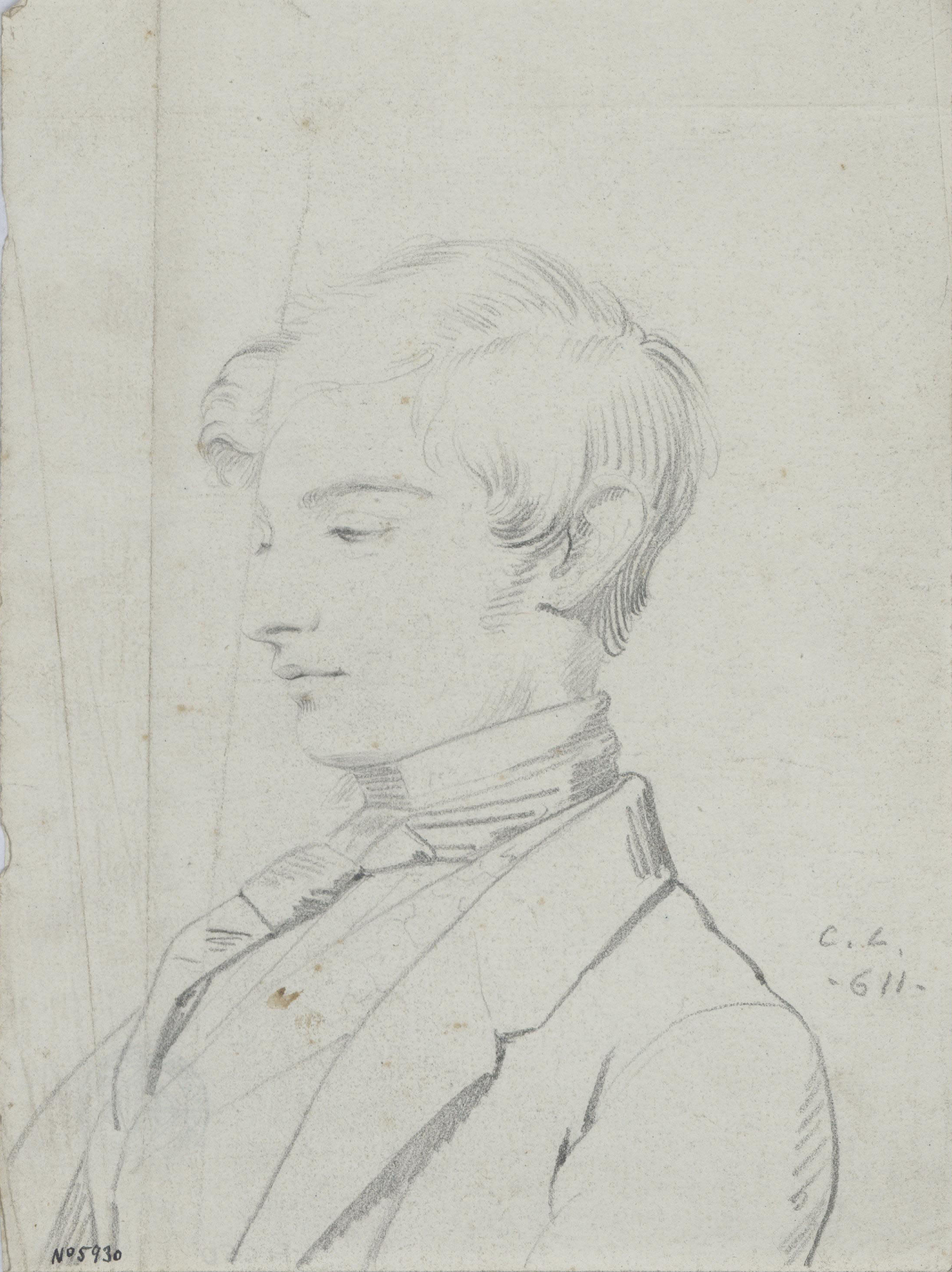 image for: Claudi Lorenzale - Retrat de jove - Cap a 1840-1860