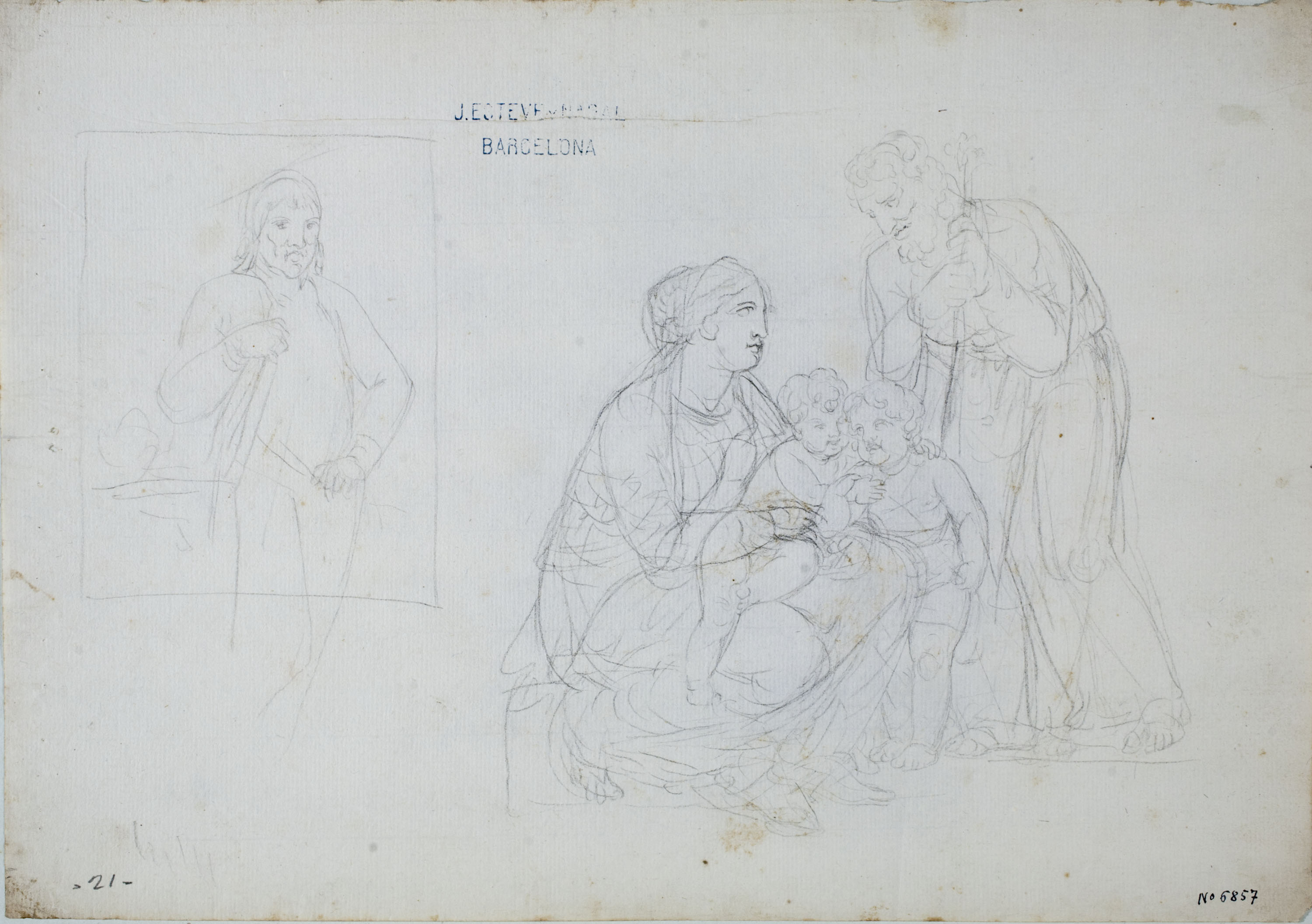 image for: Josep Bernat Flaugier - Sagrada Família amb sant Joan Baptista nen i retrat masculí - Cap a 1800-1812