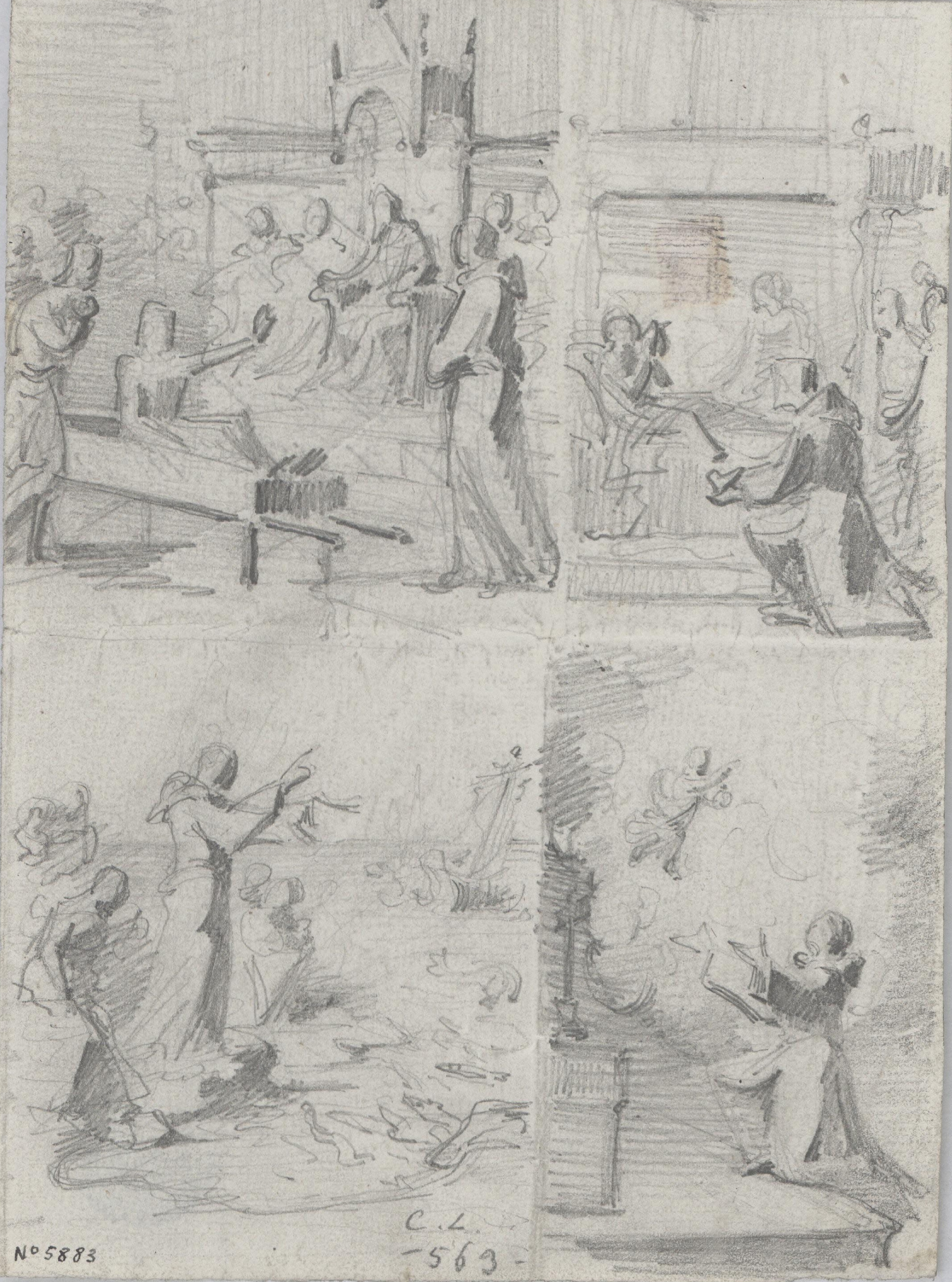image for: Claudi Lorenzale - Quatre escenes dels miracles de sant Antoni de Pàdua - Cap a 1850-1870