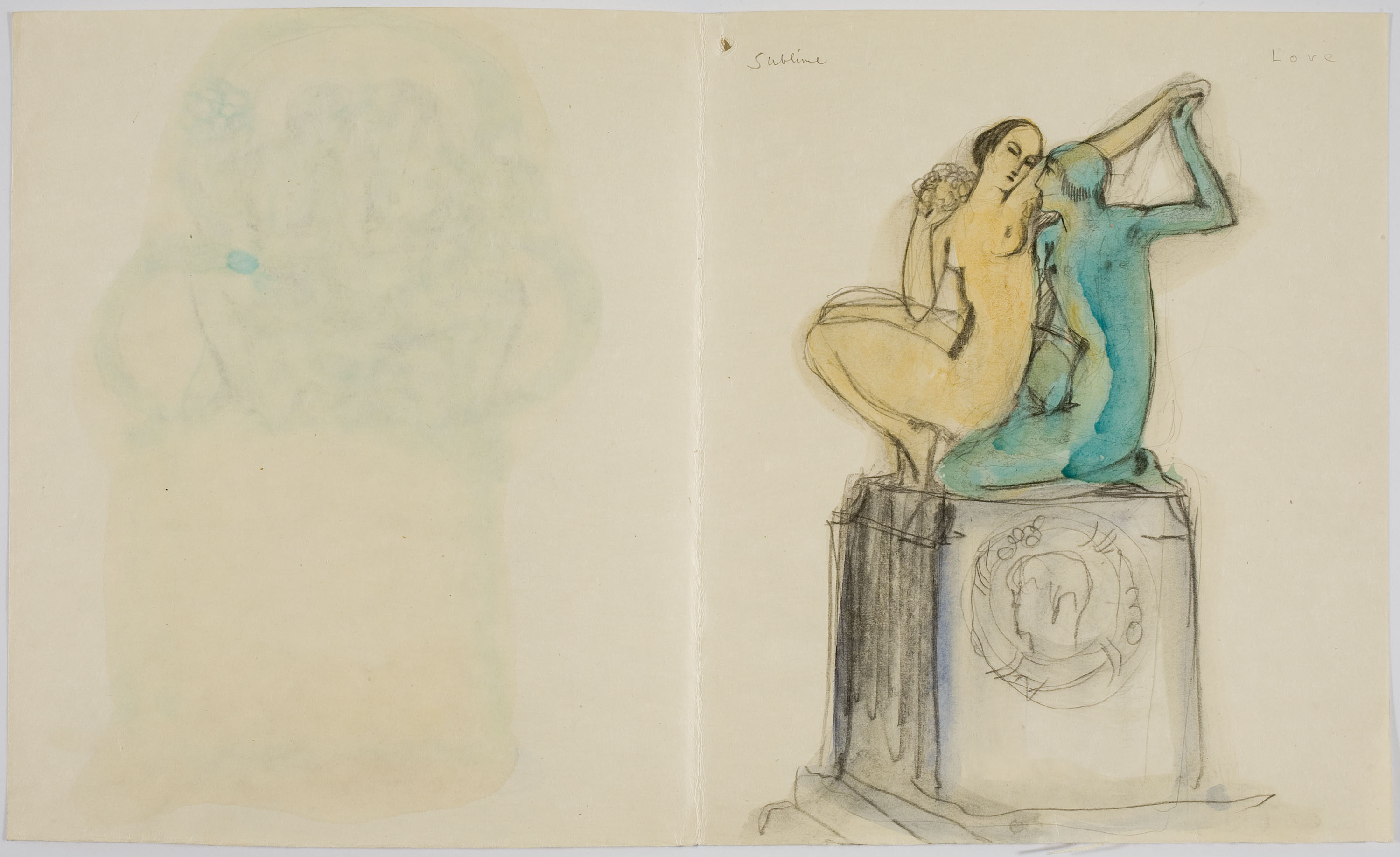 image for: Ismael Smith - Projecte de monument «Love Life» (anvers) / Projecte escultòric «Sublime» (revers) - Cap a 1922-1924 [1]