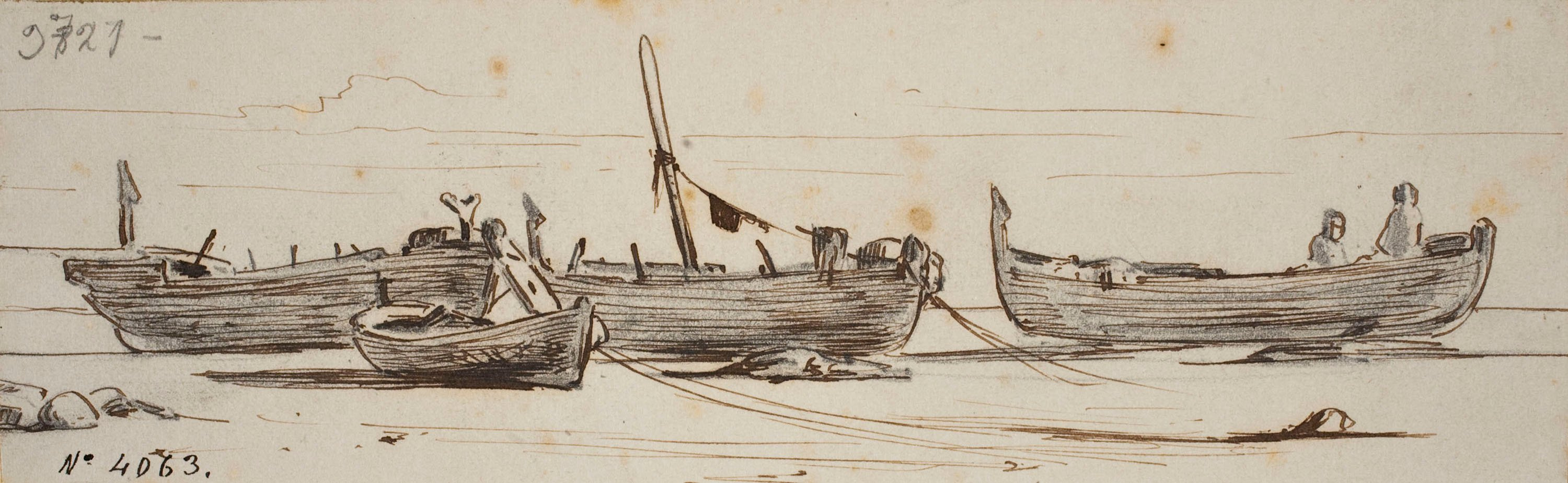 image for: Modest Urgell - Barques a la platja - Cap a 1864
