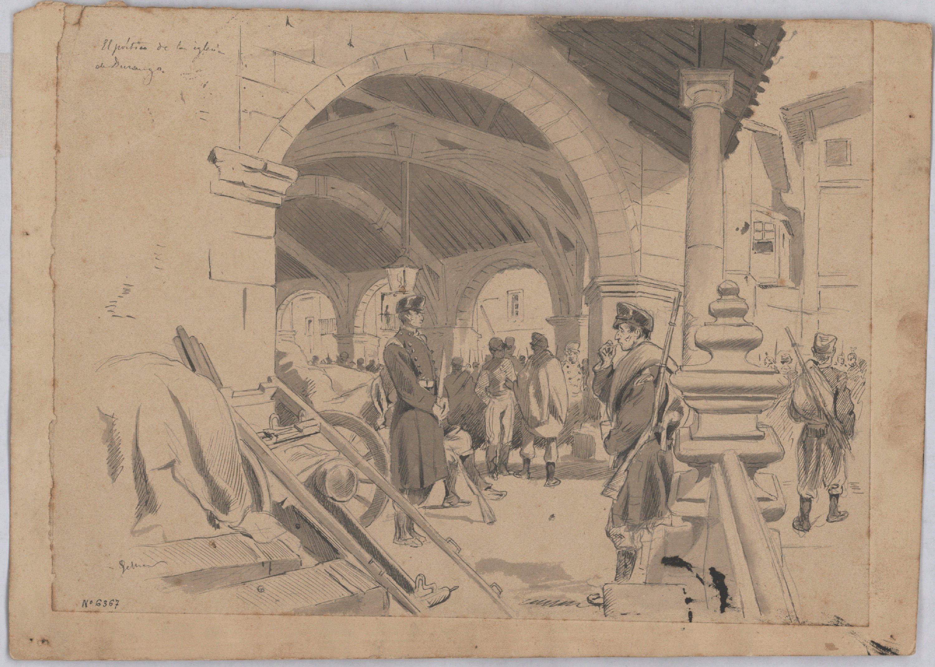image for: Josep Lluís Pellicer - Pòrtic de l&#039;església de Santa Maria de Durango - 1876