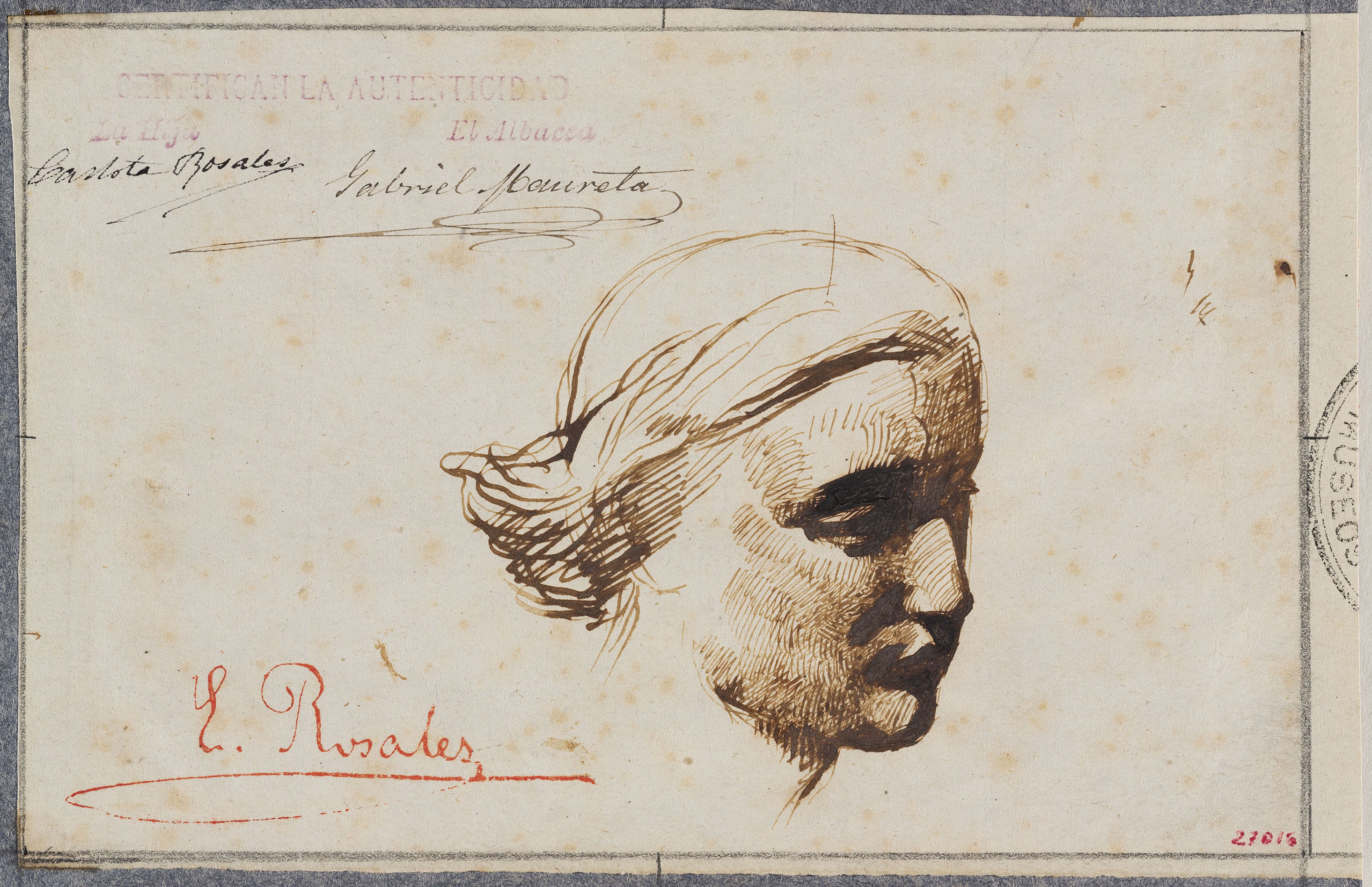 image for: Eduardo Rosales - Cap de dona - Cap a 1858